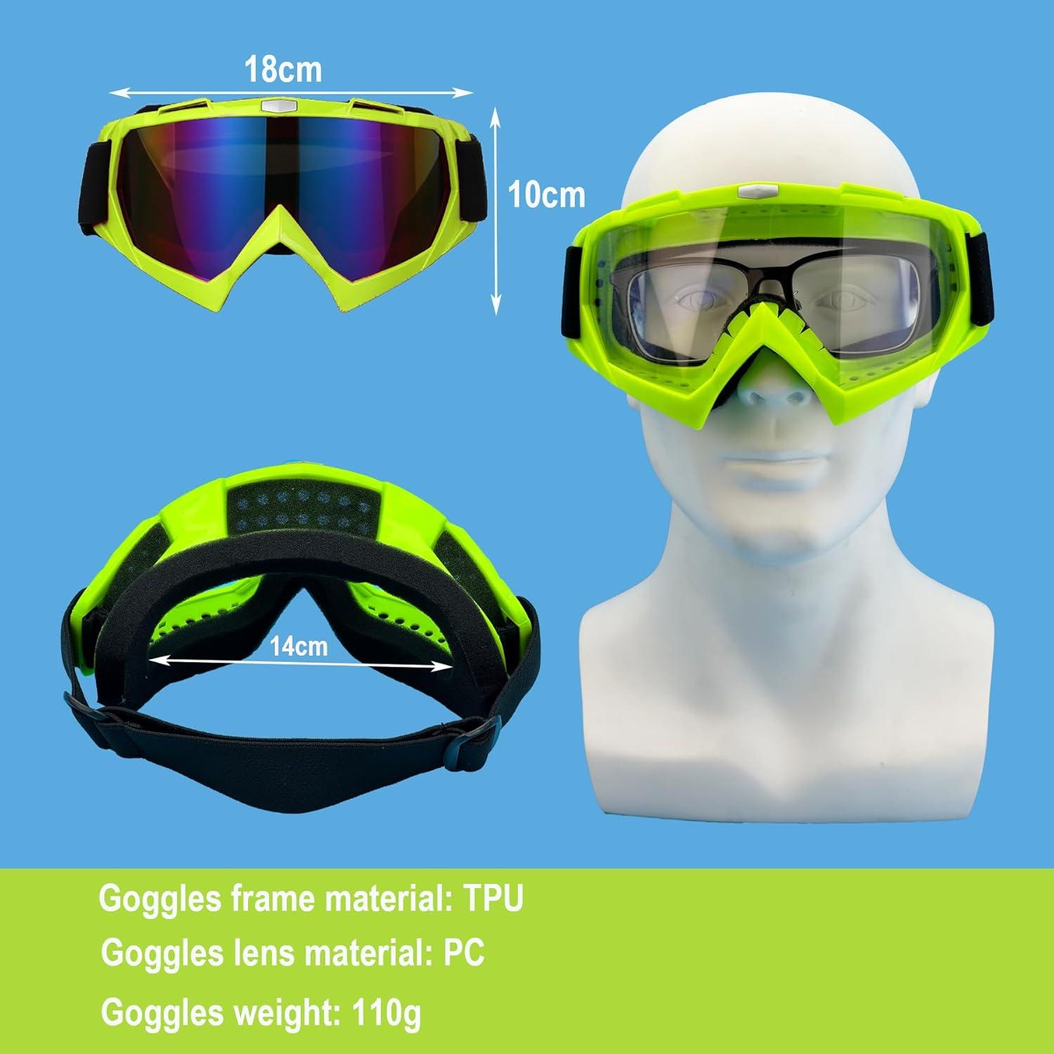 Gafas de Motocross LJDJ Lj24-06-gn Verde Lente Clara