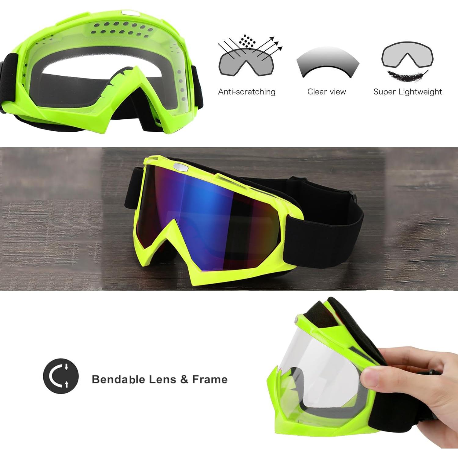 Gafas de Motocross LJDJ Lj24-06-gn Verde Lente Clara