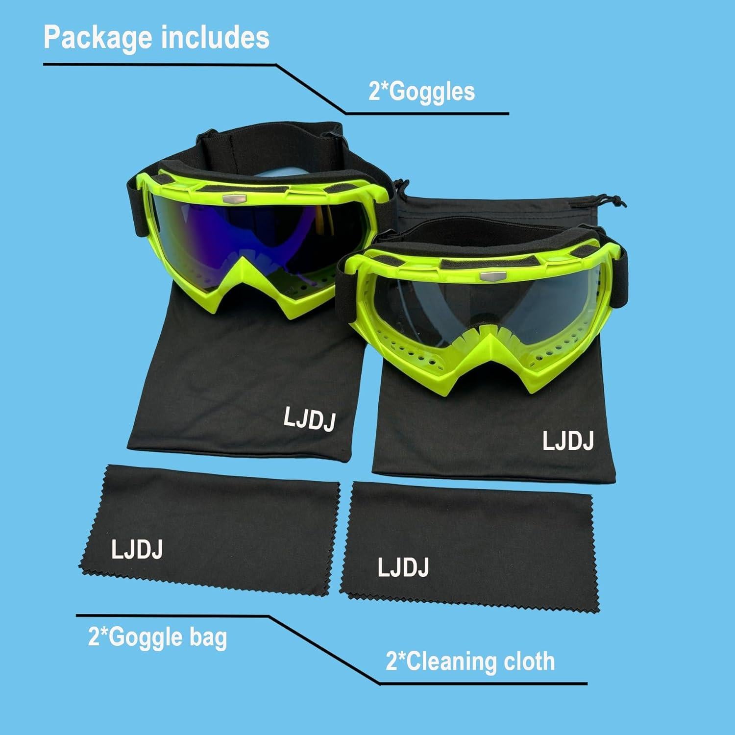 Gafas de Motocross LJDJ Lj24-06-gn Verde Lente Clara