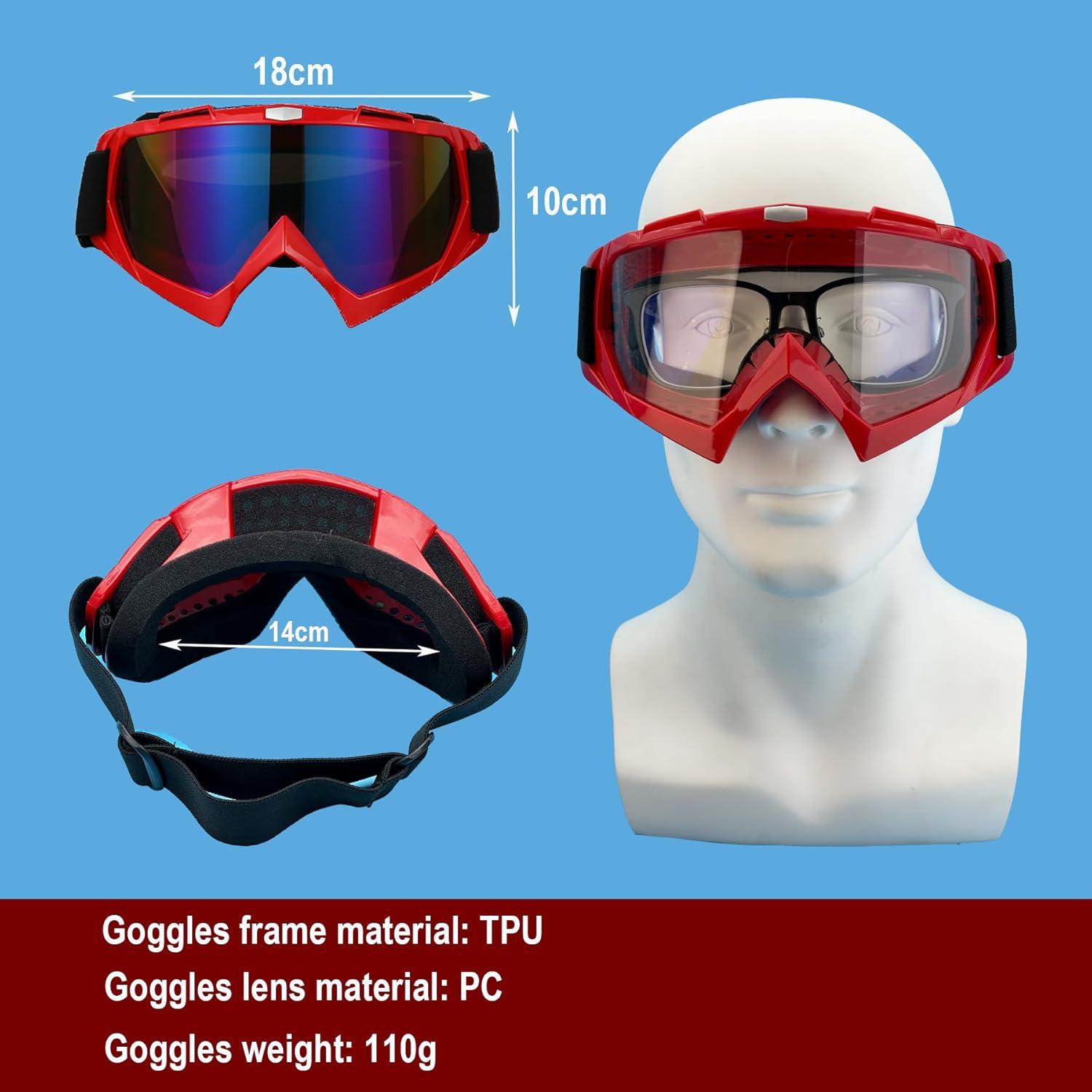 Gafas de motocross LJDJ Lj24-06 rojas y coloridas