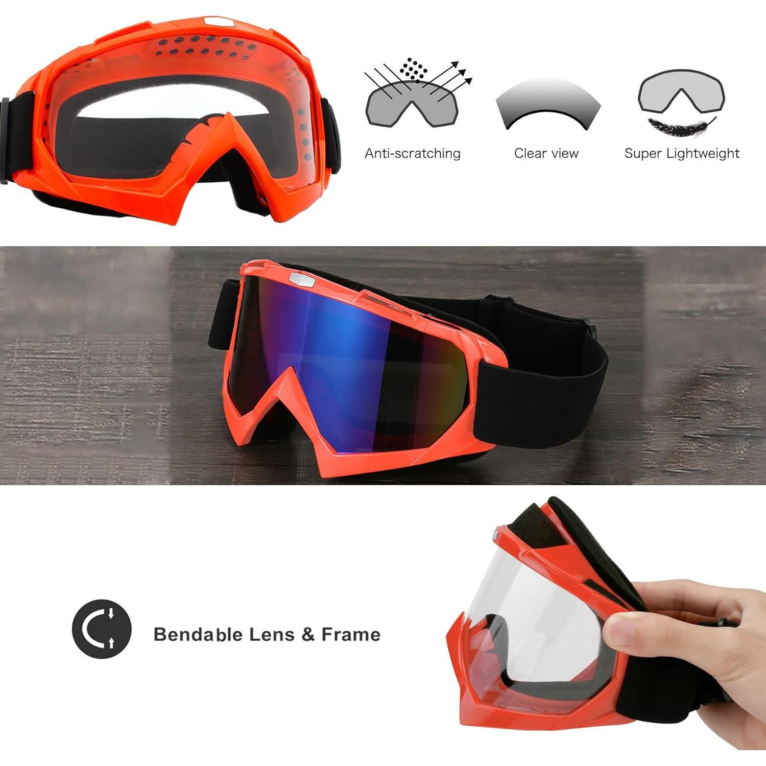 Gafas de motocross LJDJ Lj24-06 Naranja y coloridas