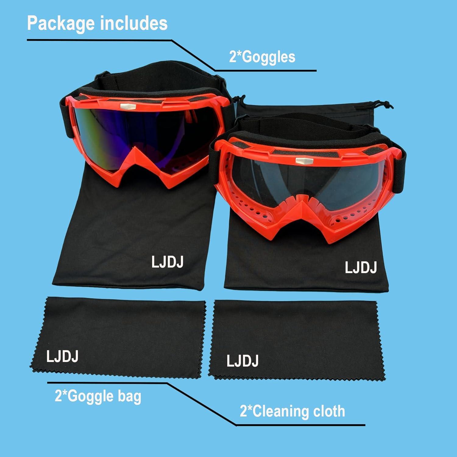 Gafas de motocross LJDJ Lj24-06 Naranja y coloridas