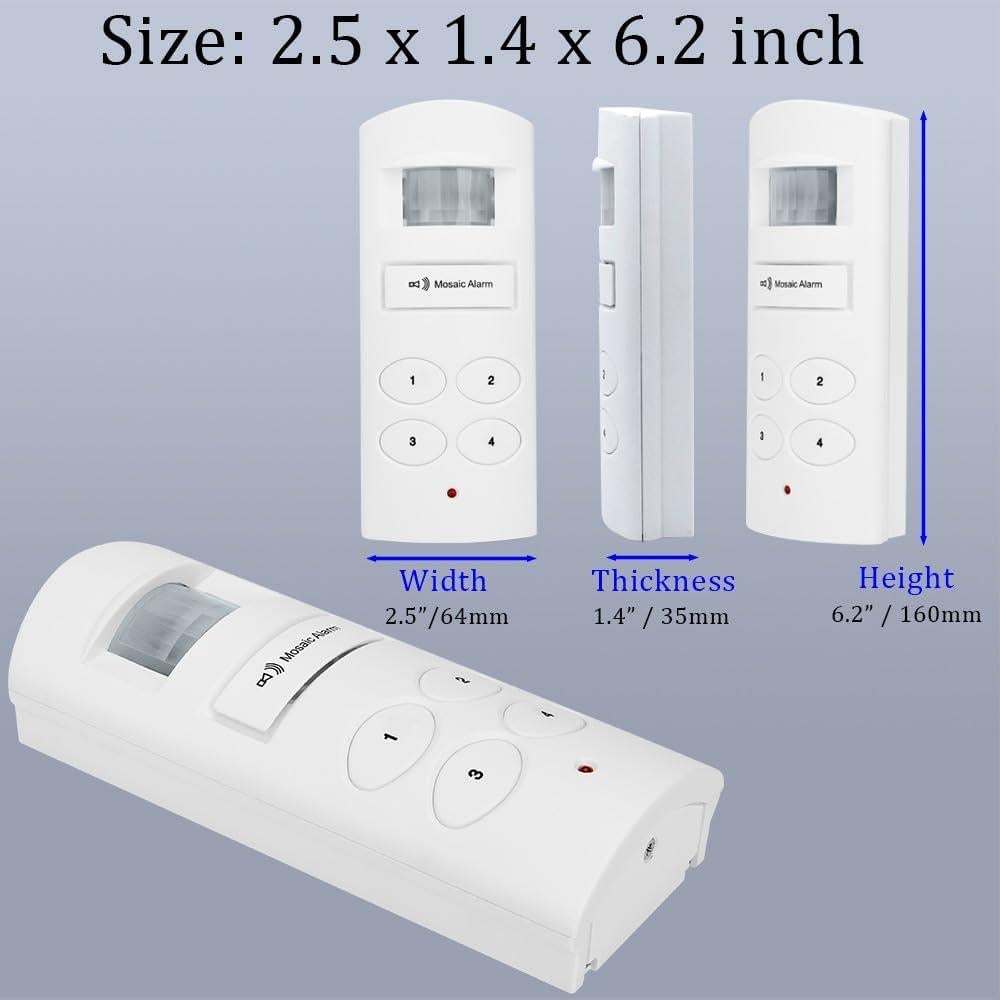 Alarma de Movimiento Mosaic MA20 135dB Inalámbrica USB