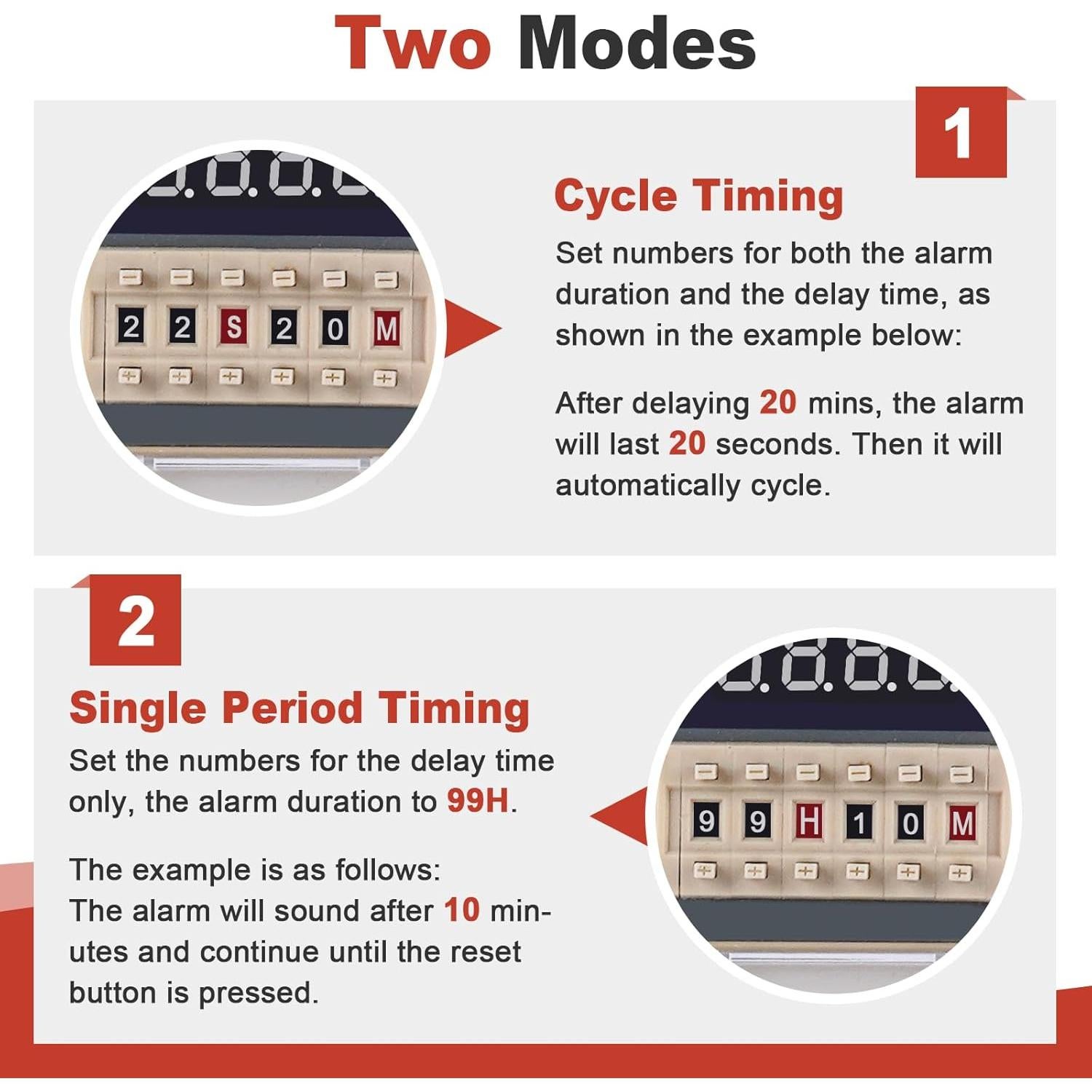 Alarma de Temporizador Industrial Saladulce 0-110dB con Luz