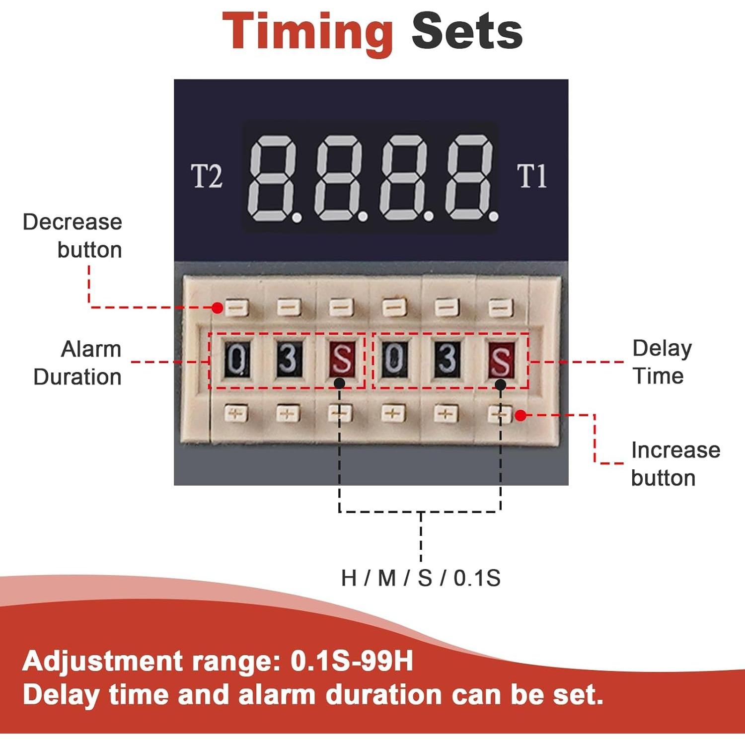 Alarma de Temporizador Industrial Saladulce 0-110dB con Luz