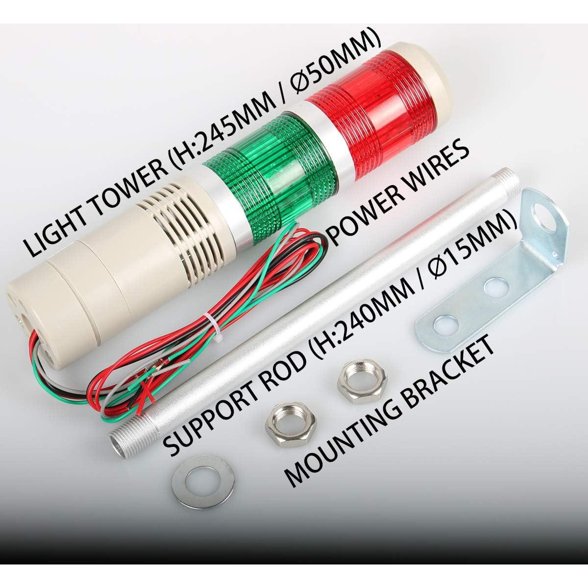 Torre de Señal Industrial LASEEM 110V con Zumbador 90dB