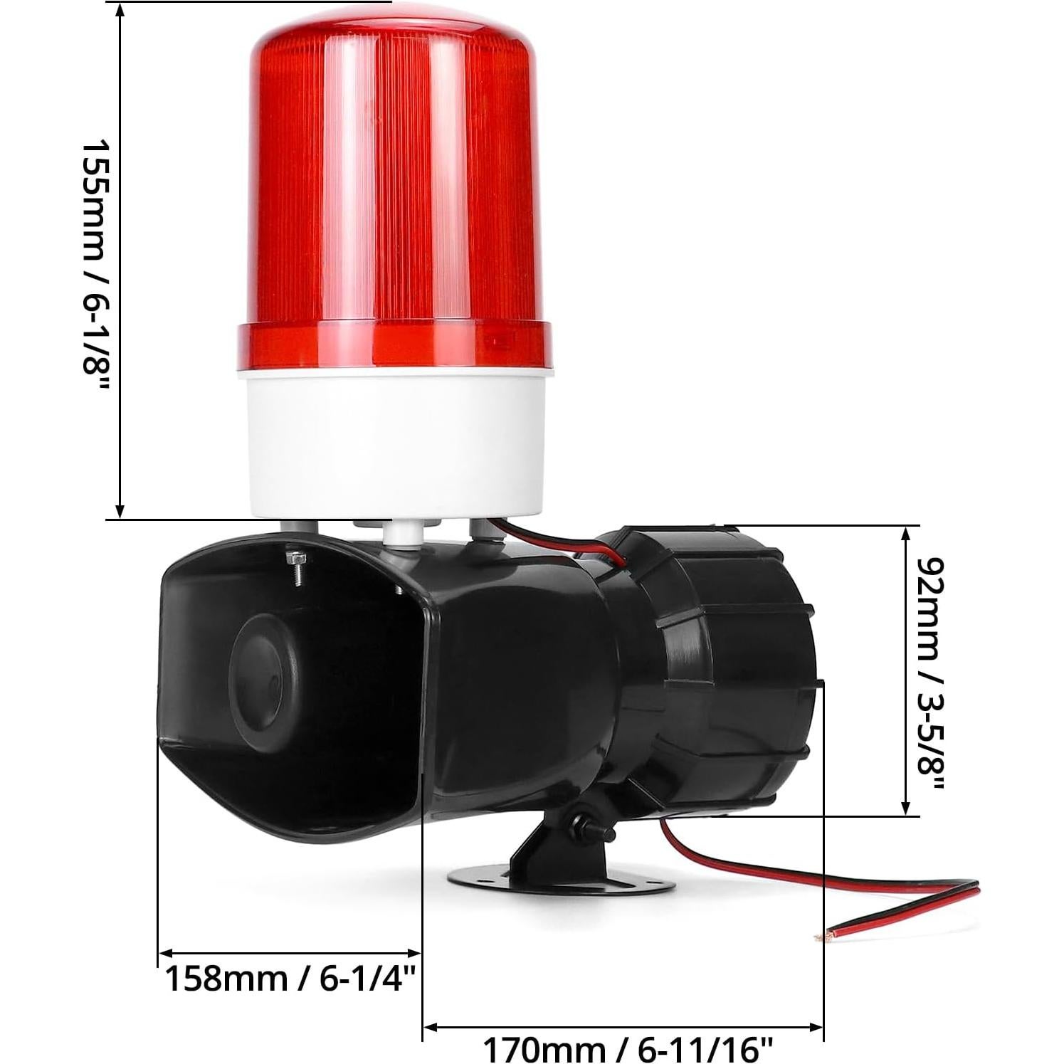 Alarma de Sonido y Luz QWORK 115dB LED 60W para Emergencias