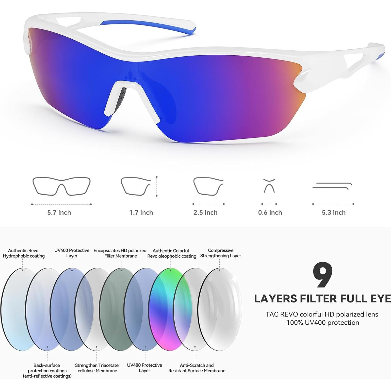 Gafas de Sol BEACOOL Polarizadas UV400 Unisex Deportivas