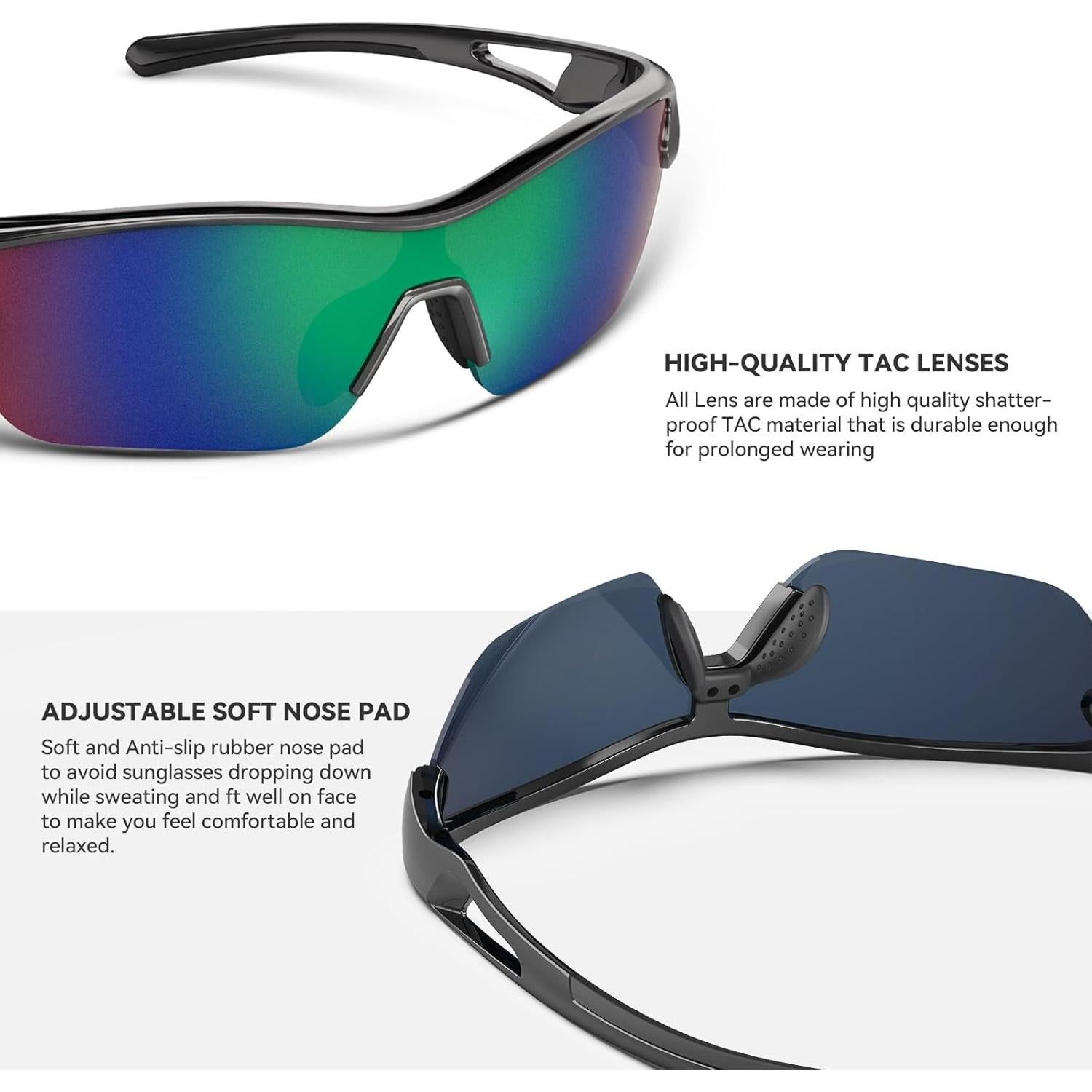 Gafas de sol deportivas BEACOOL polarizadas UV400 para hombre y mujer