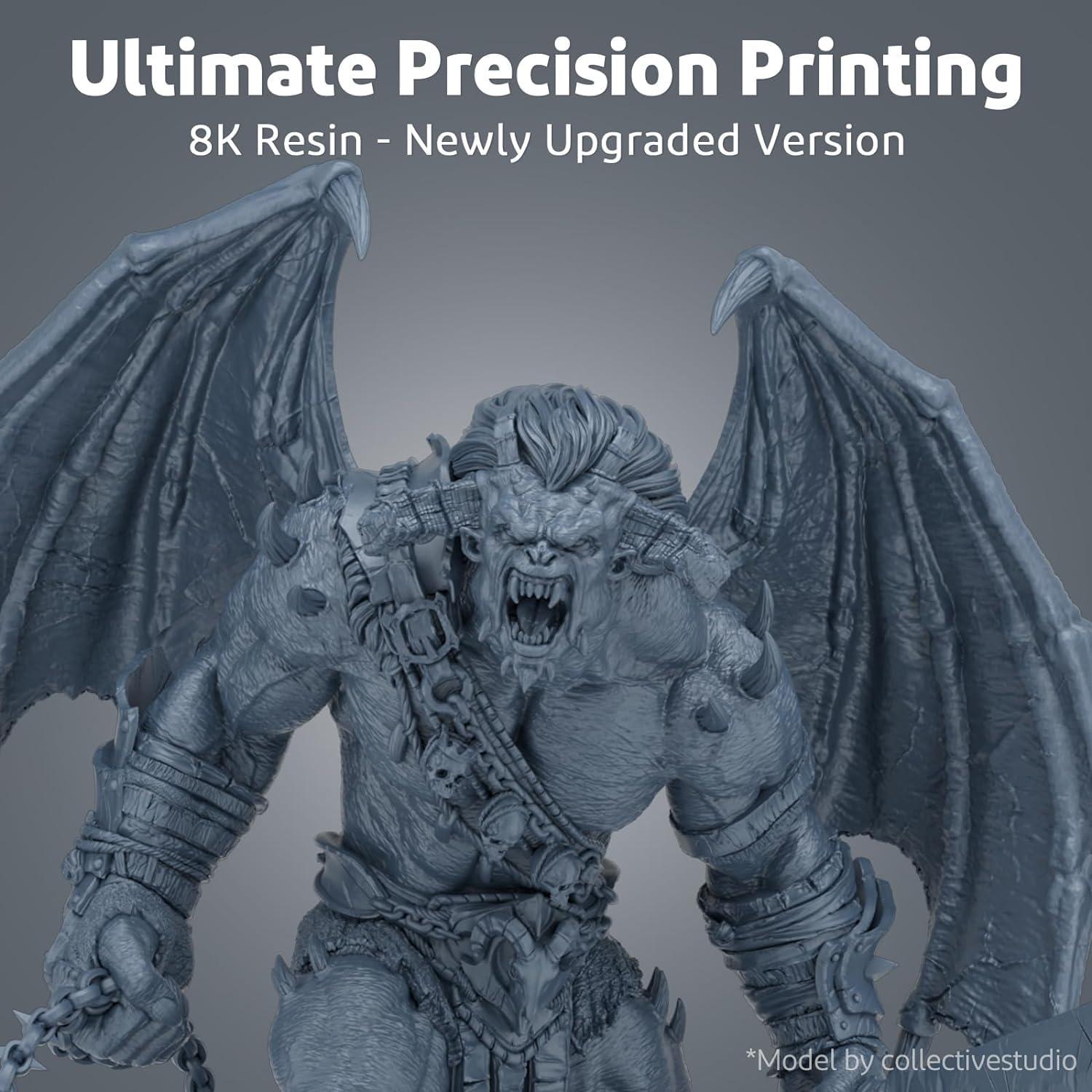 Resina 3D ELEGOO Lavable 1000g Humo Blanco 8K UV-LCD