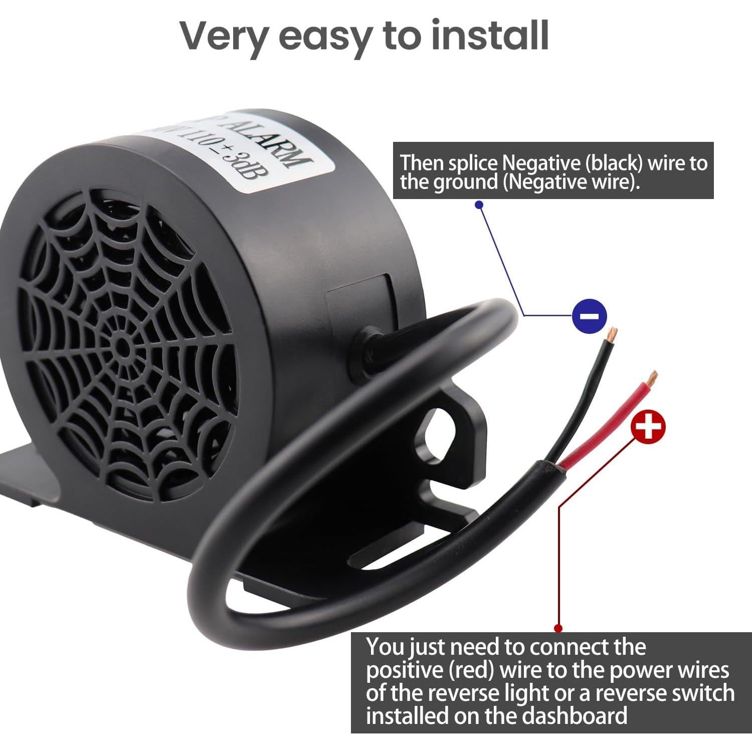 Alarma de Respaldo MIRKOO 110dB 12V-80V CC Impermeable