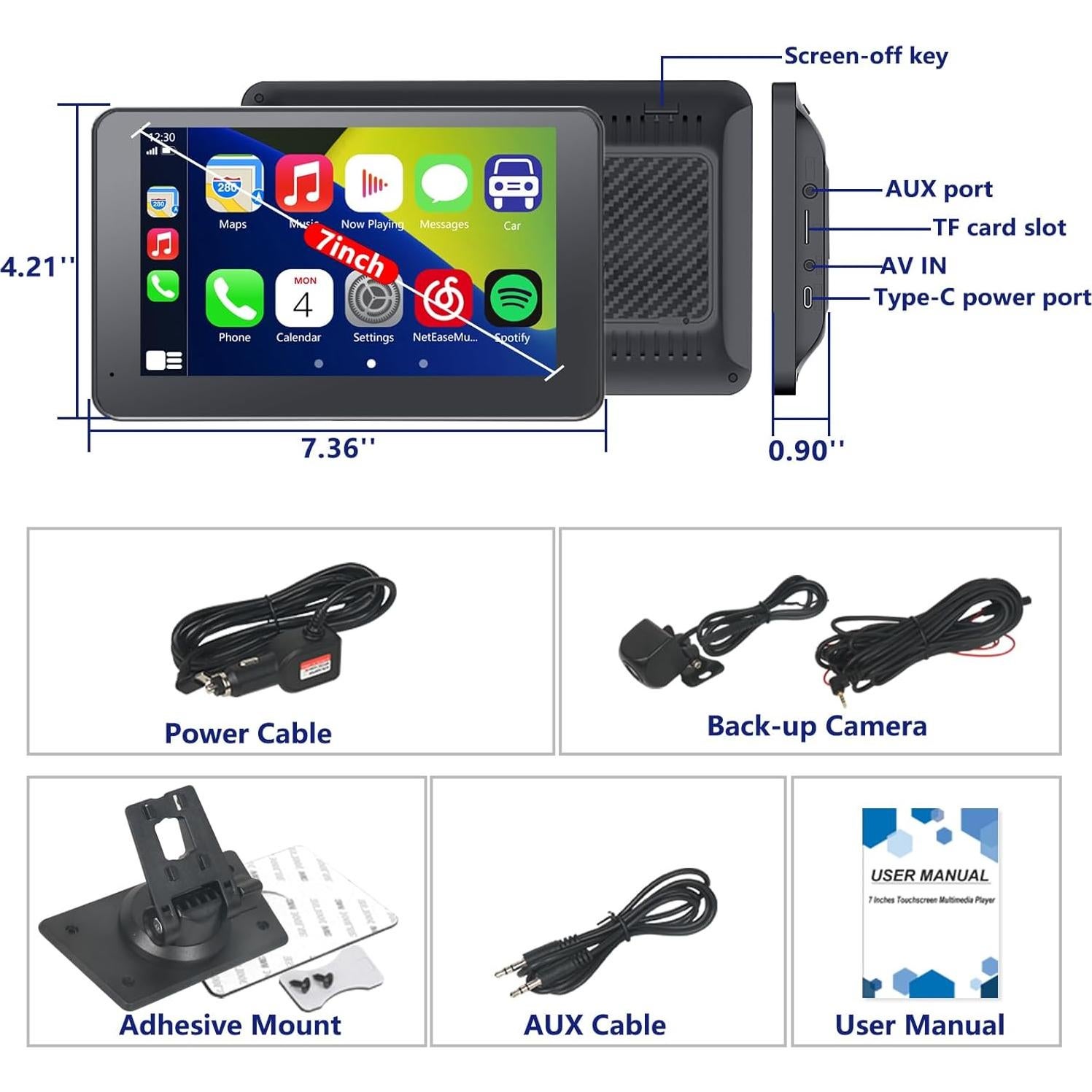 Estéreo de coche Gegaibe FC009 con CarPlay y GPS 1080P