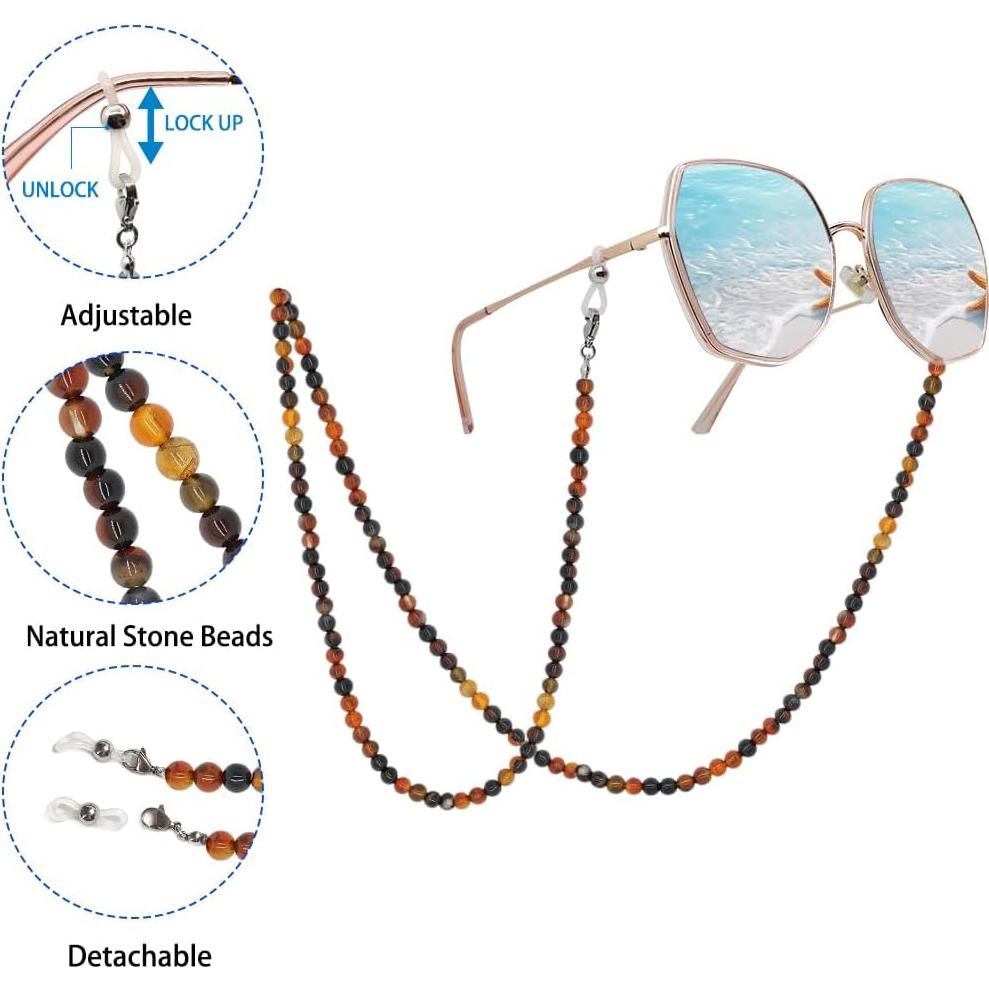 Cadena de Gafas LuReen de Ágata Oscura para Mujeres