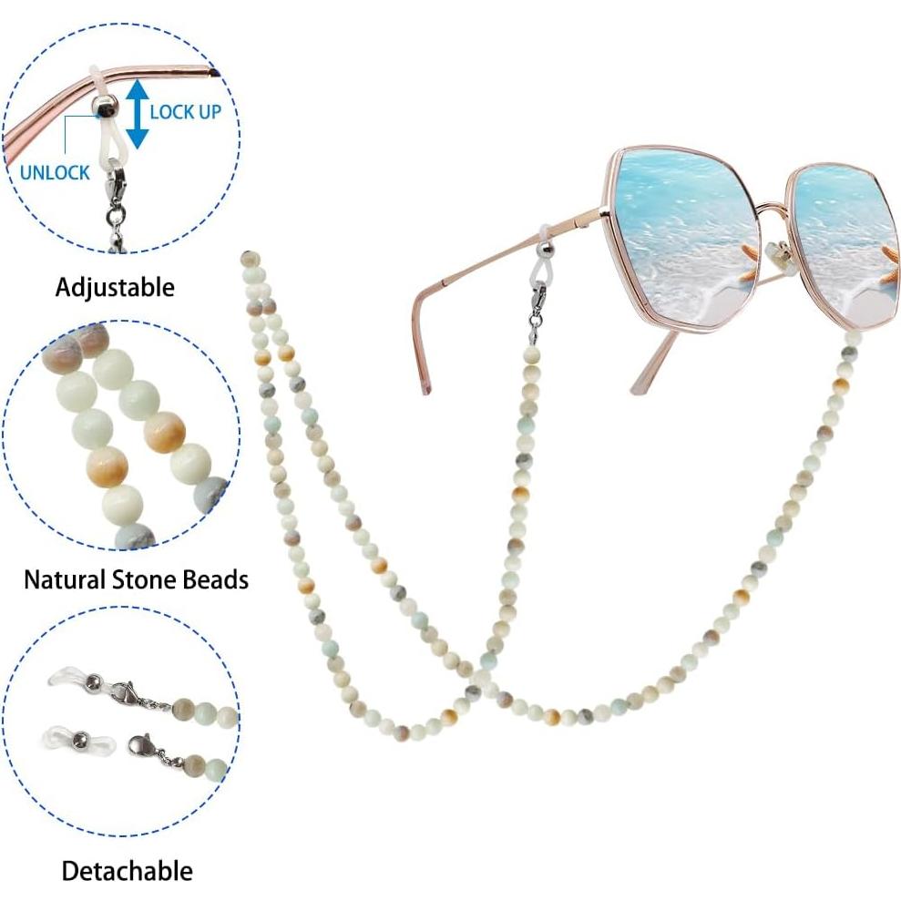 Cadena de Gafas LuReen de Perlas Naturales para Mujeres