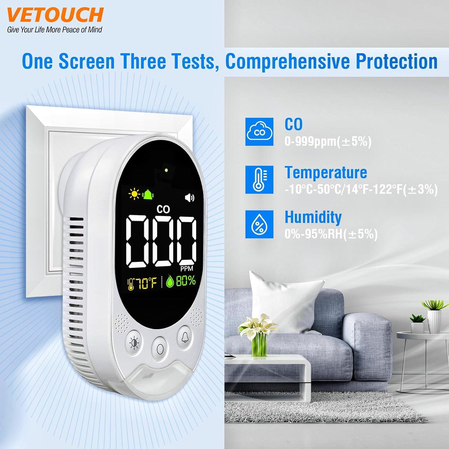 Detector de Monóxido de Carbono VETOUCH L6098 Portátil