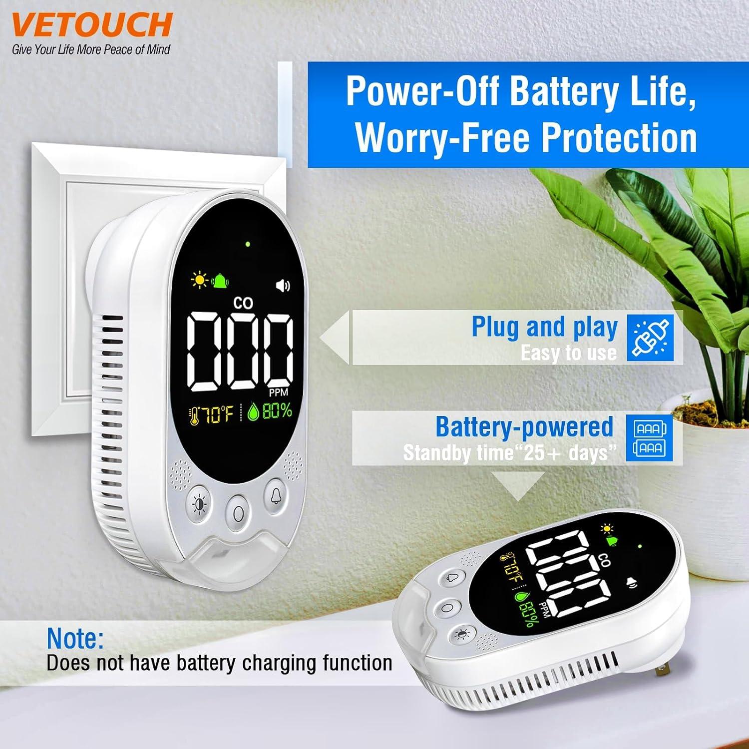 Detector de Monóxido de Carbono VETOUCH L6098 Portátil