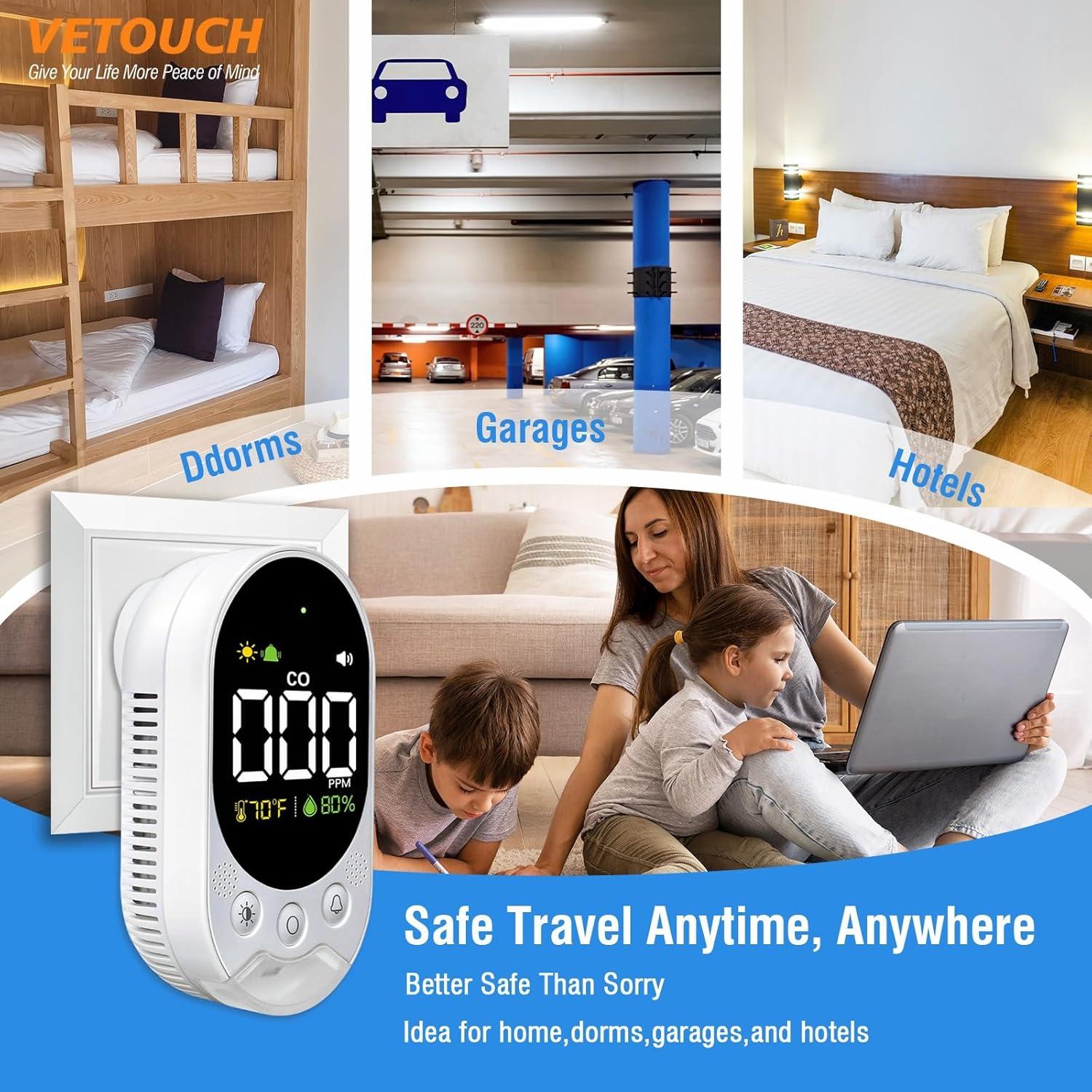 Detector de Monóxido de Carbono VETOUCH L6098 Portátil
