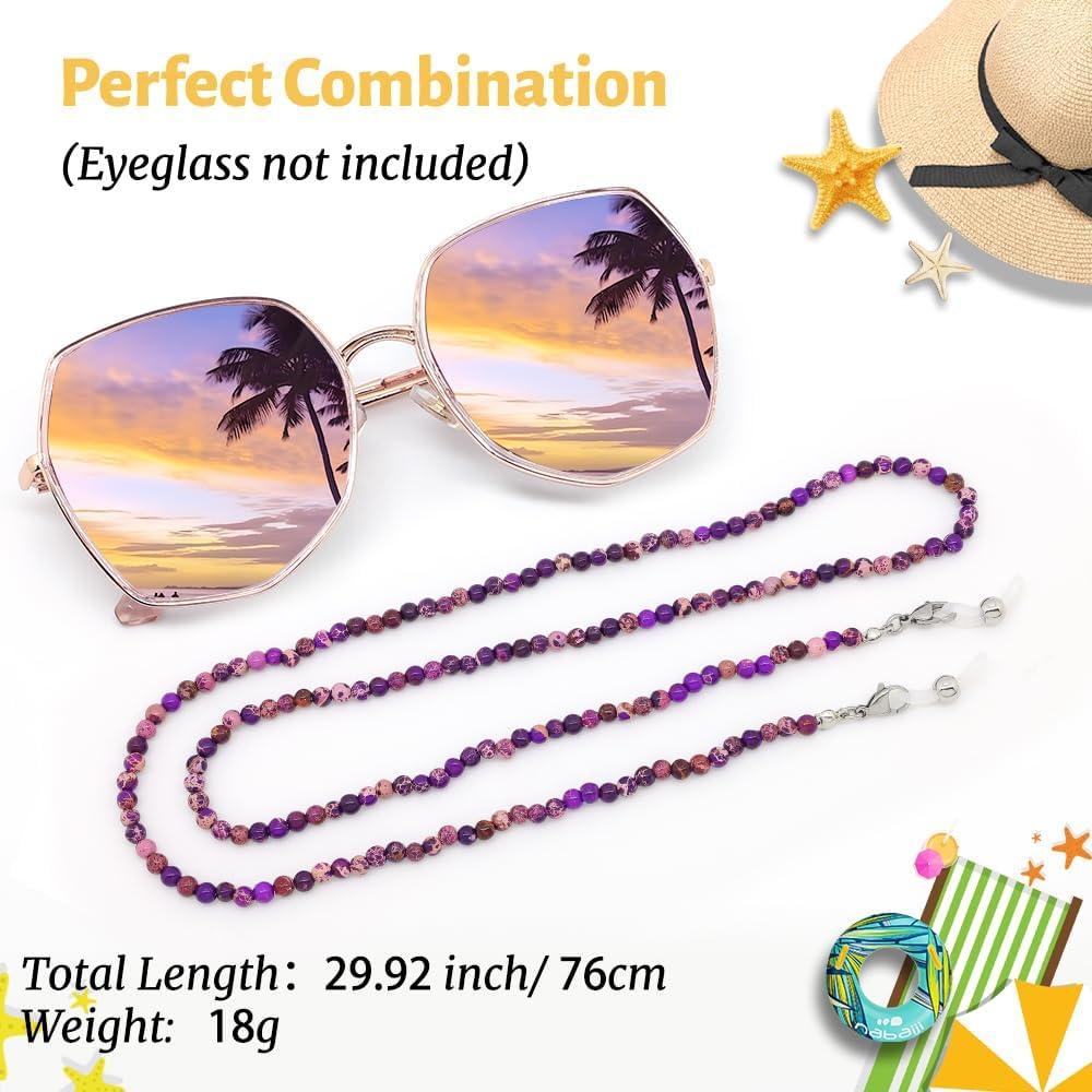 Cadena de Gafas LuReen de Perlas Naturales para Mujeres