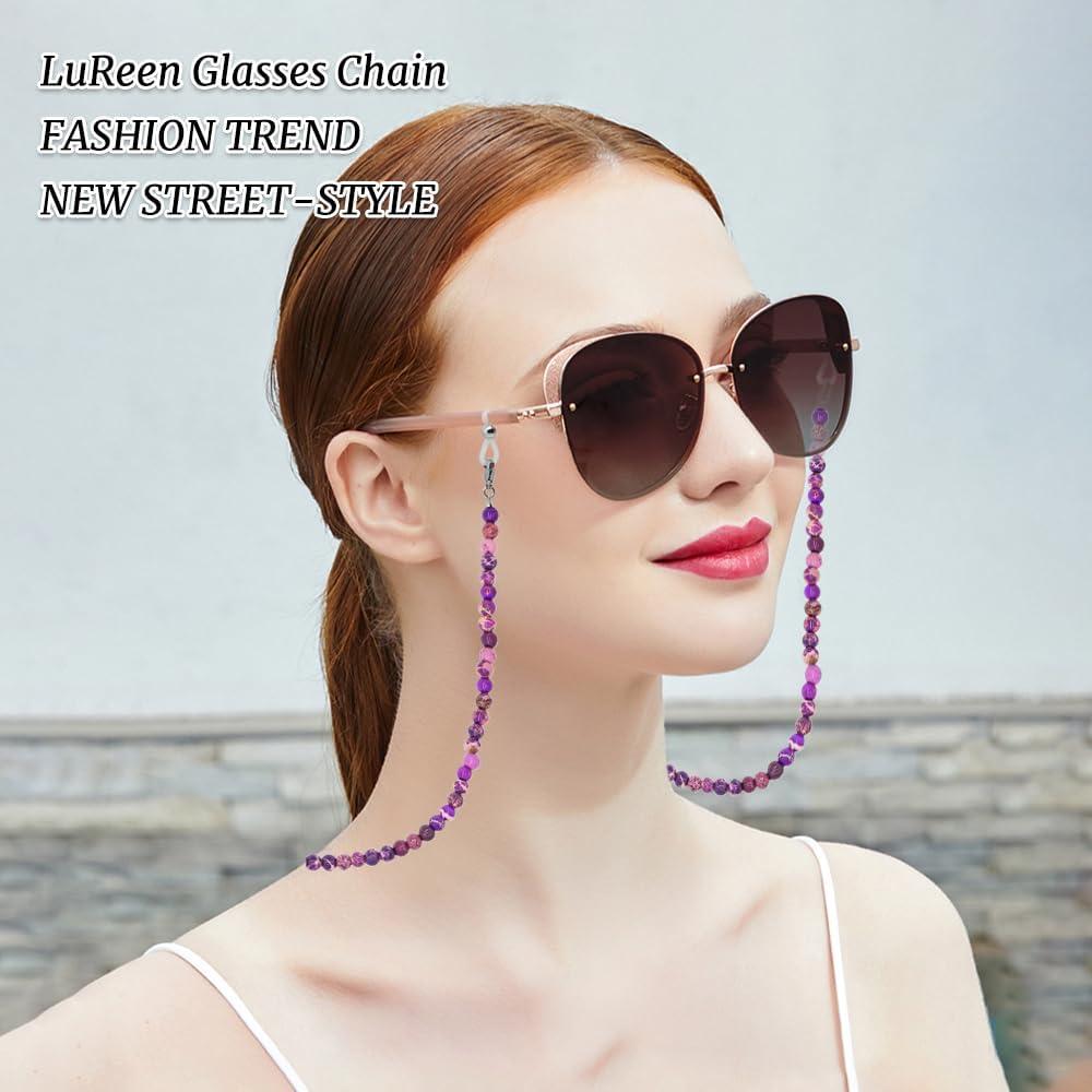 Cadena de Gafas LuReen de Perlas Naturales para Mujeres