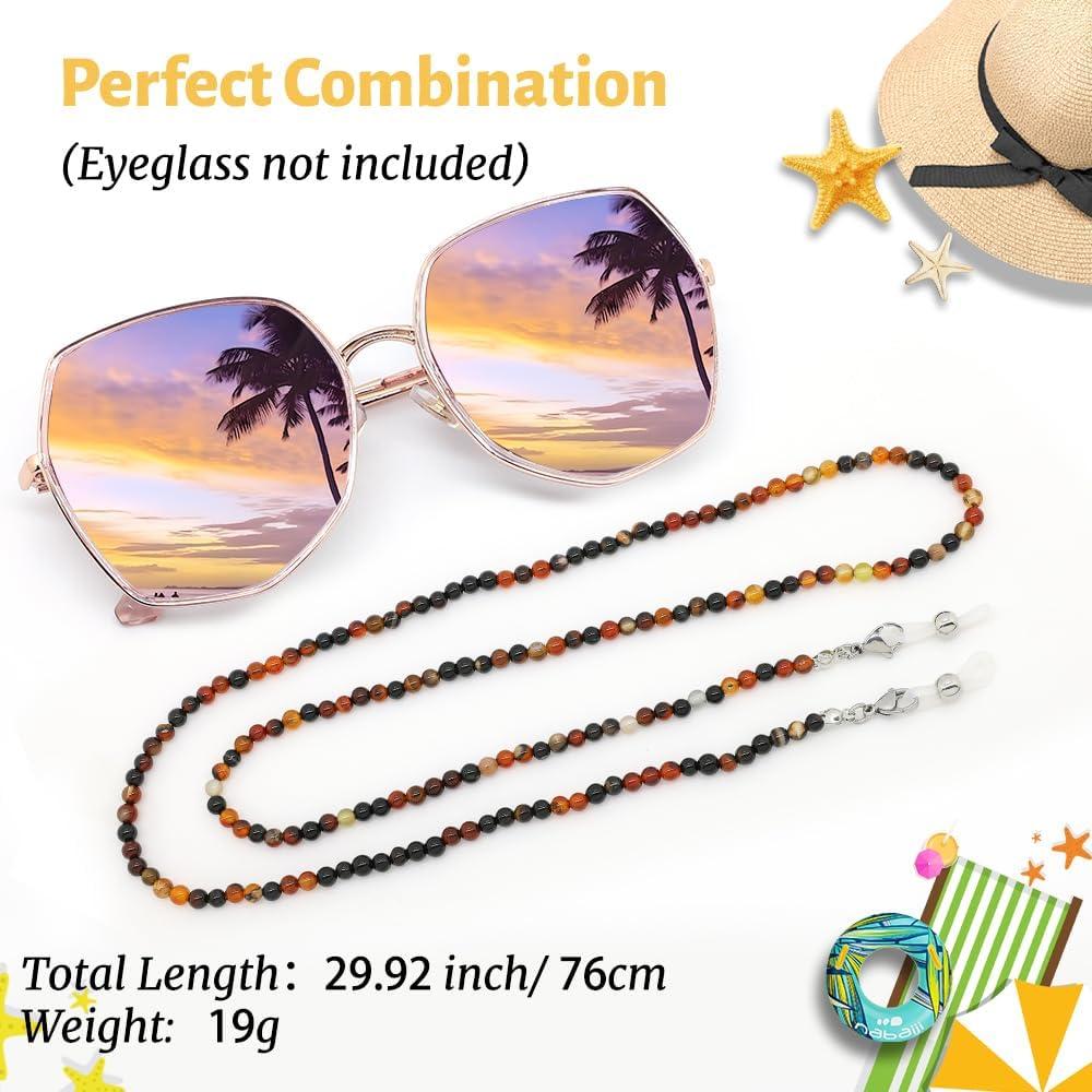 Cadena de Gafas LuReen Ágata Oscura 73.66 cm para Mujeres