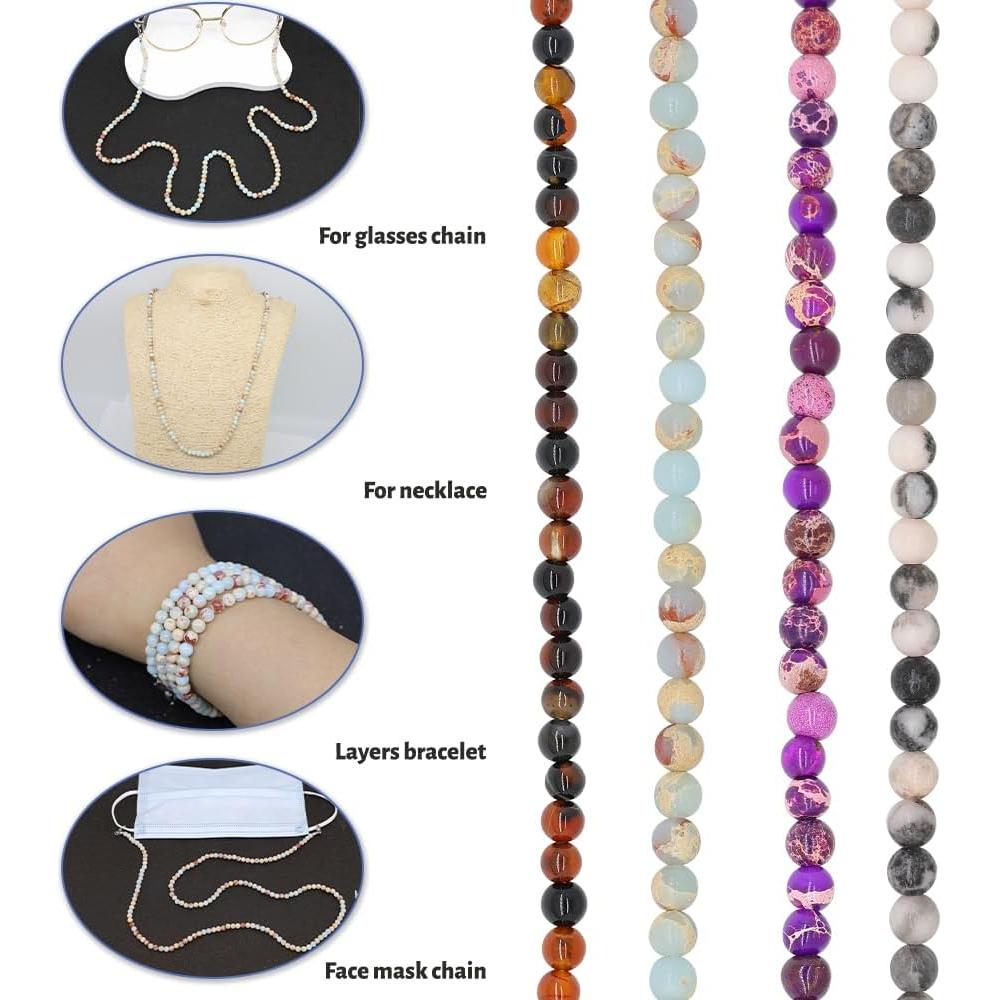 Cadena de Gafas LuReen Cian Claro con Perlas Naturales