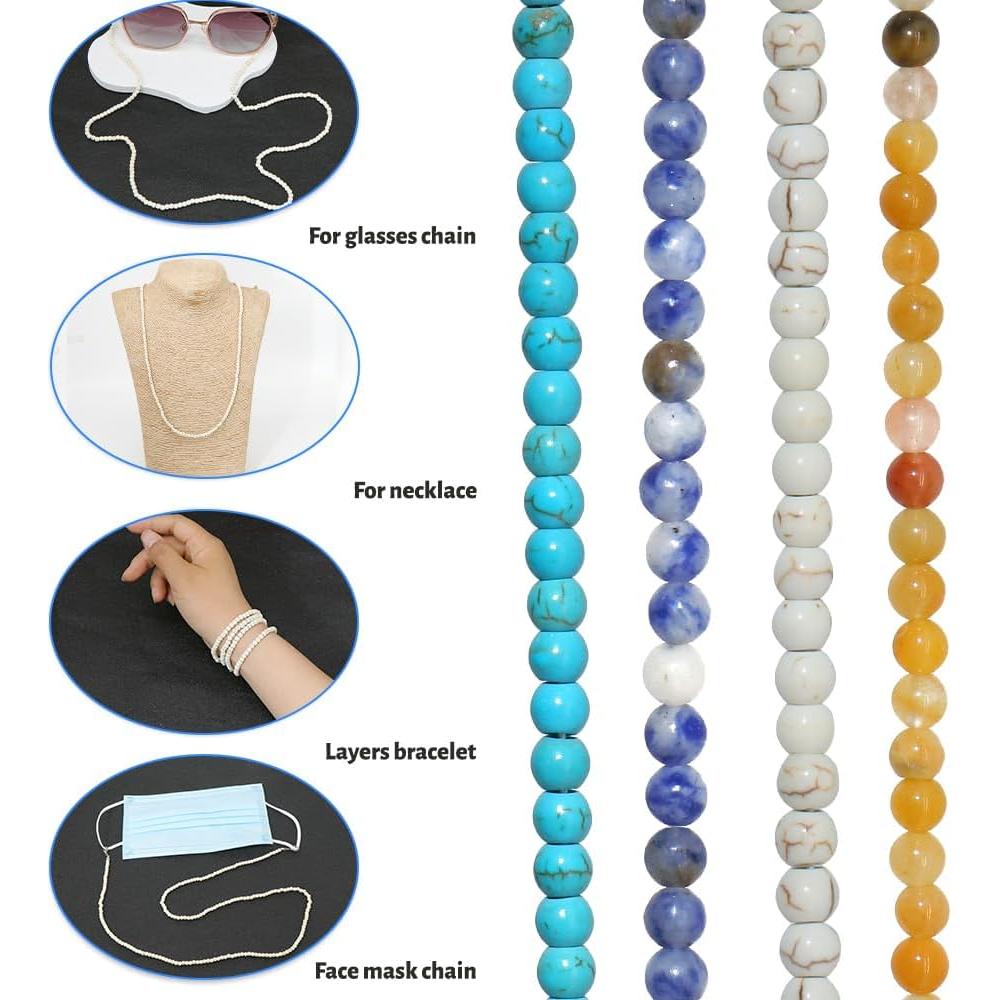 Cadena de Gafas LuReen Turquesa Blanca 73.66 cm para Mujeres