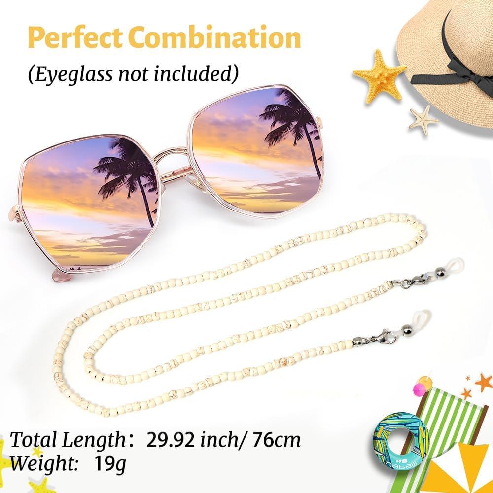 Cadena de Gafas LuReen Turquesa Blanca 73.66 cm para Mujeres