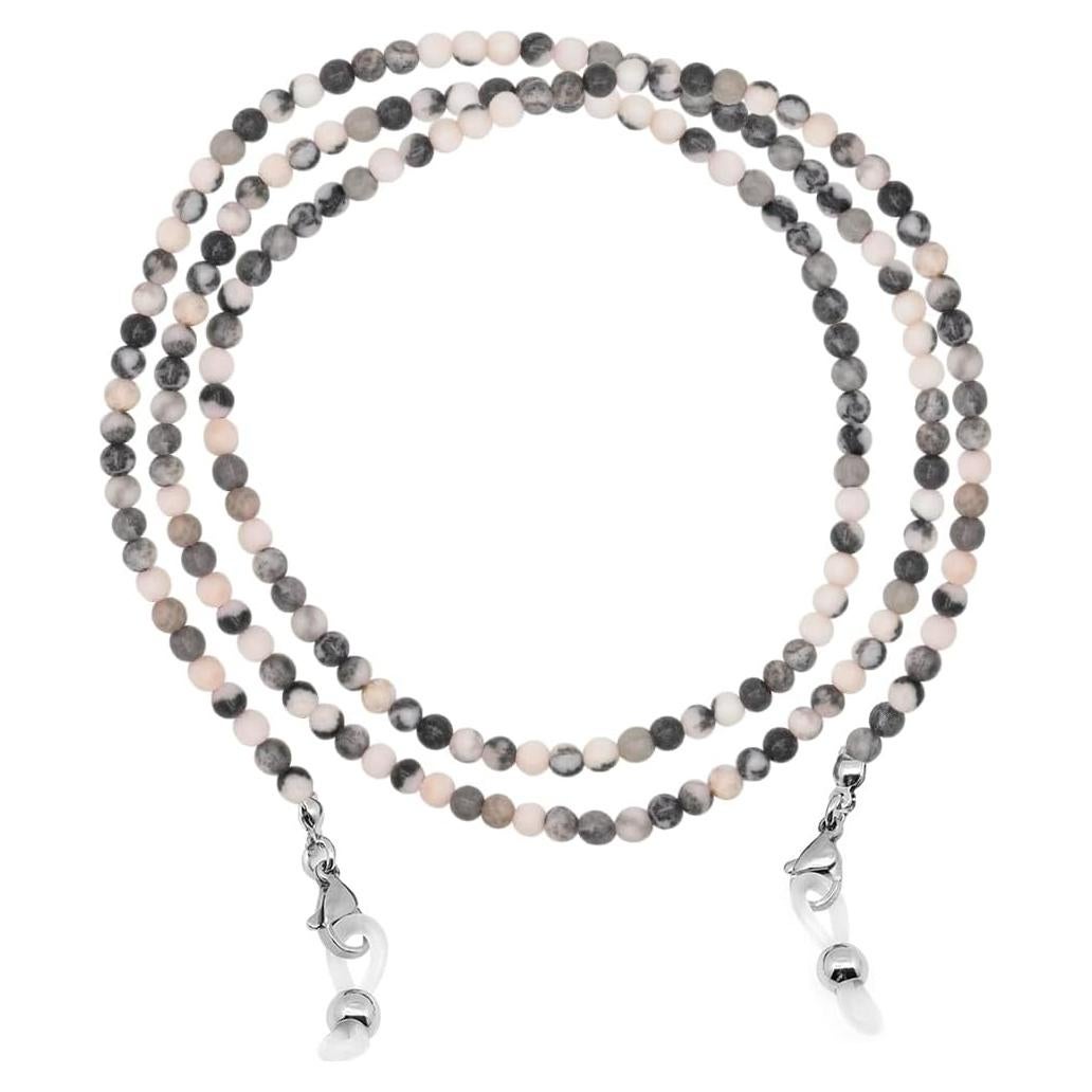 Cadena de Gafas LuReen Cebra Rosa con Perlas 73.66 cm