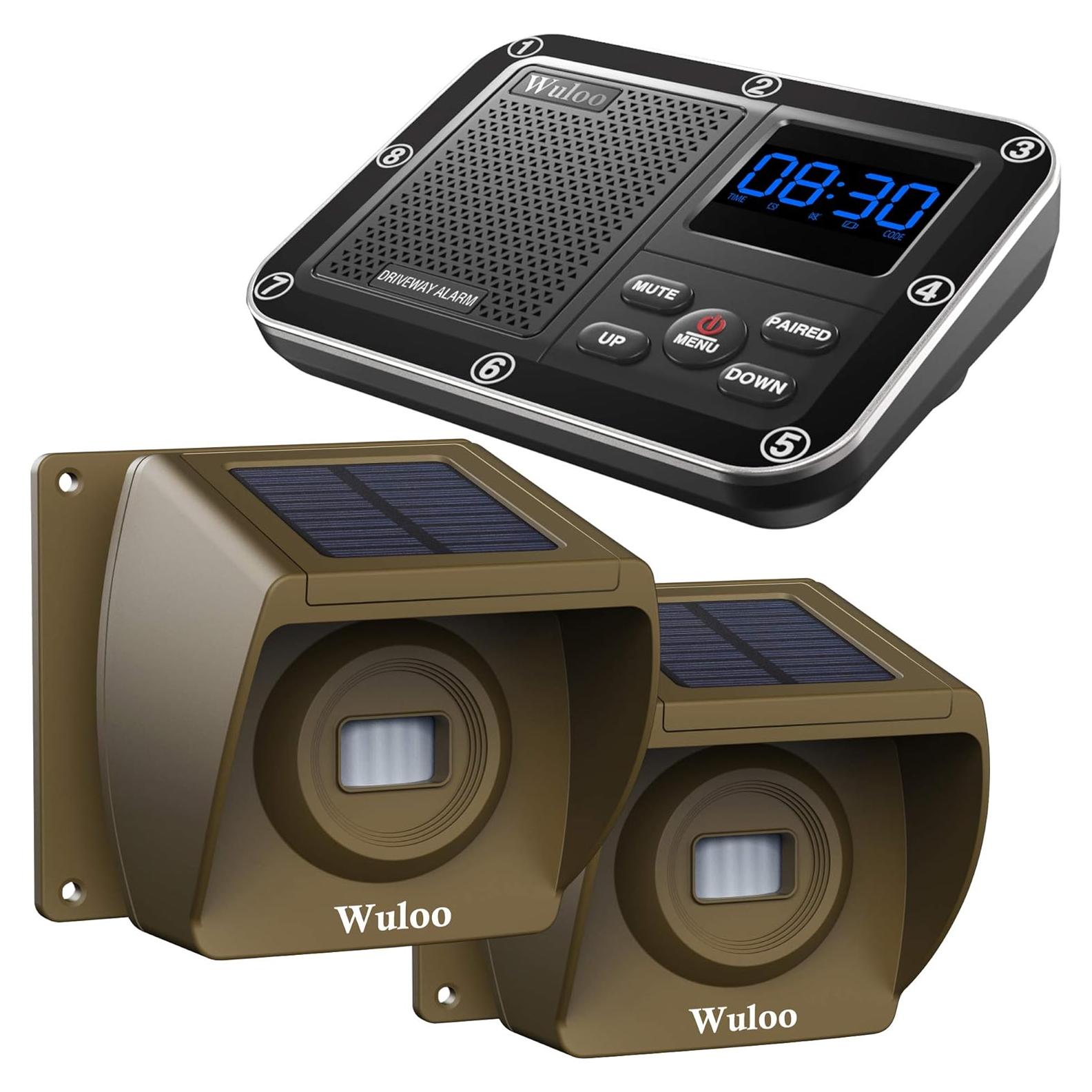 Alarma Solar Inalámbrica Wuloo con 2 Sensores y Receptor