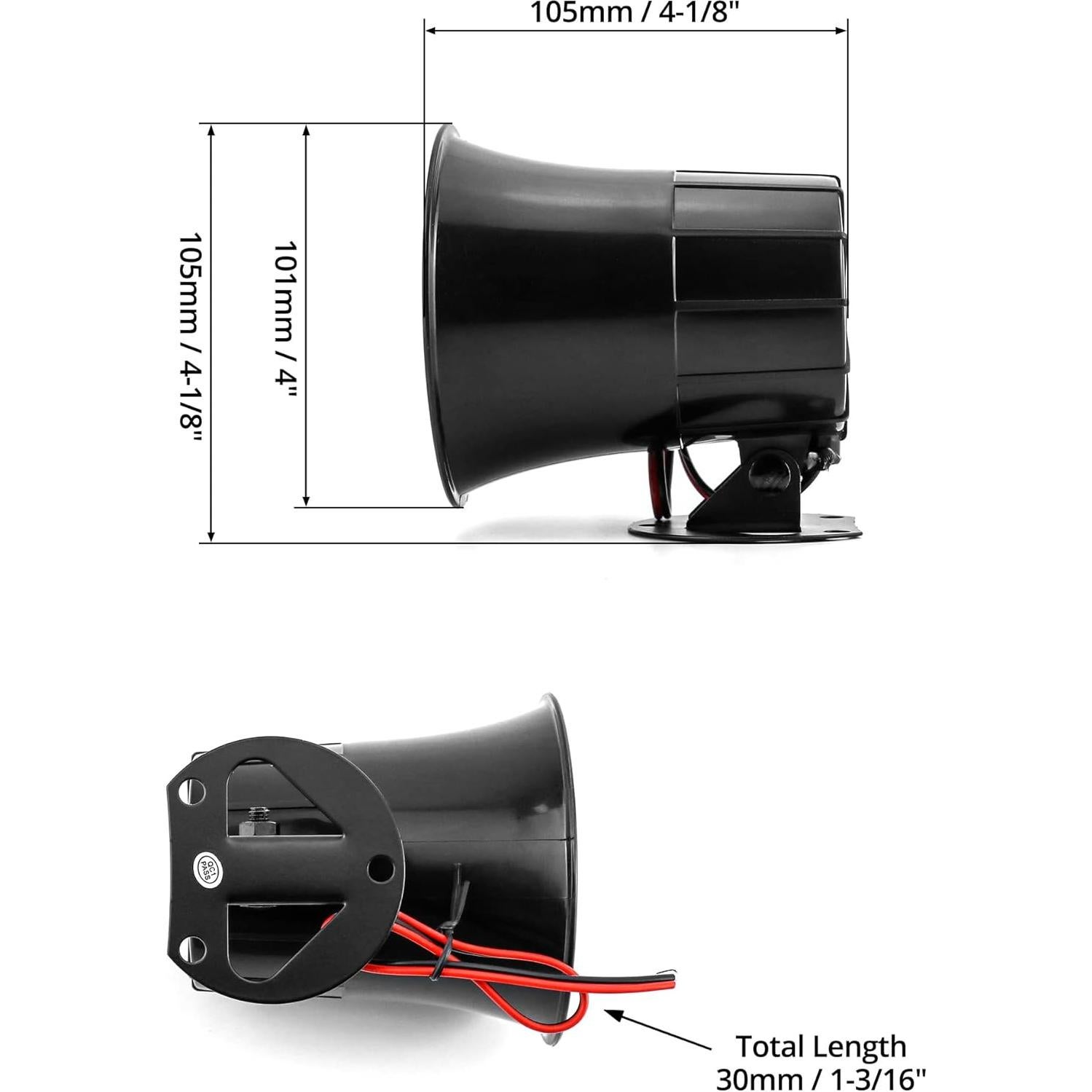 QWORK Sirena Eléctrica 12V 110dB - 2 Paquete Alarma Seguridad