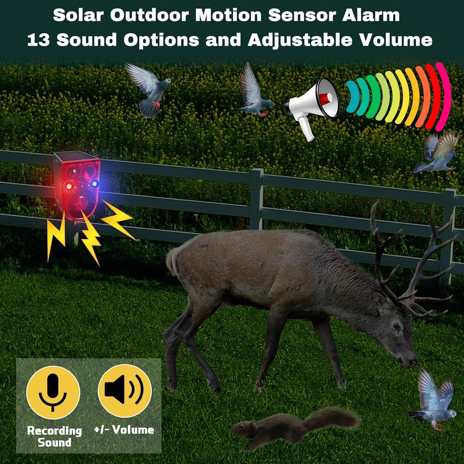 Qualirey Alarma de Movimiento Solar 2 Pack 130dB Rojo