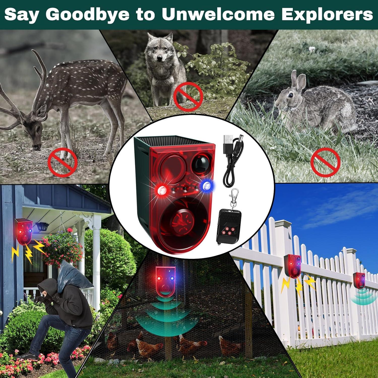 Qualirey Alarma de Movimiento Solar 2 Pack 130dB Rojo