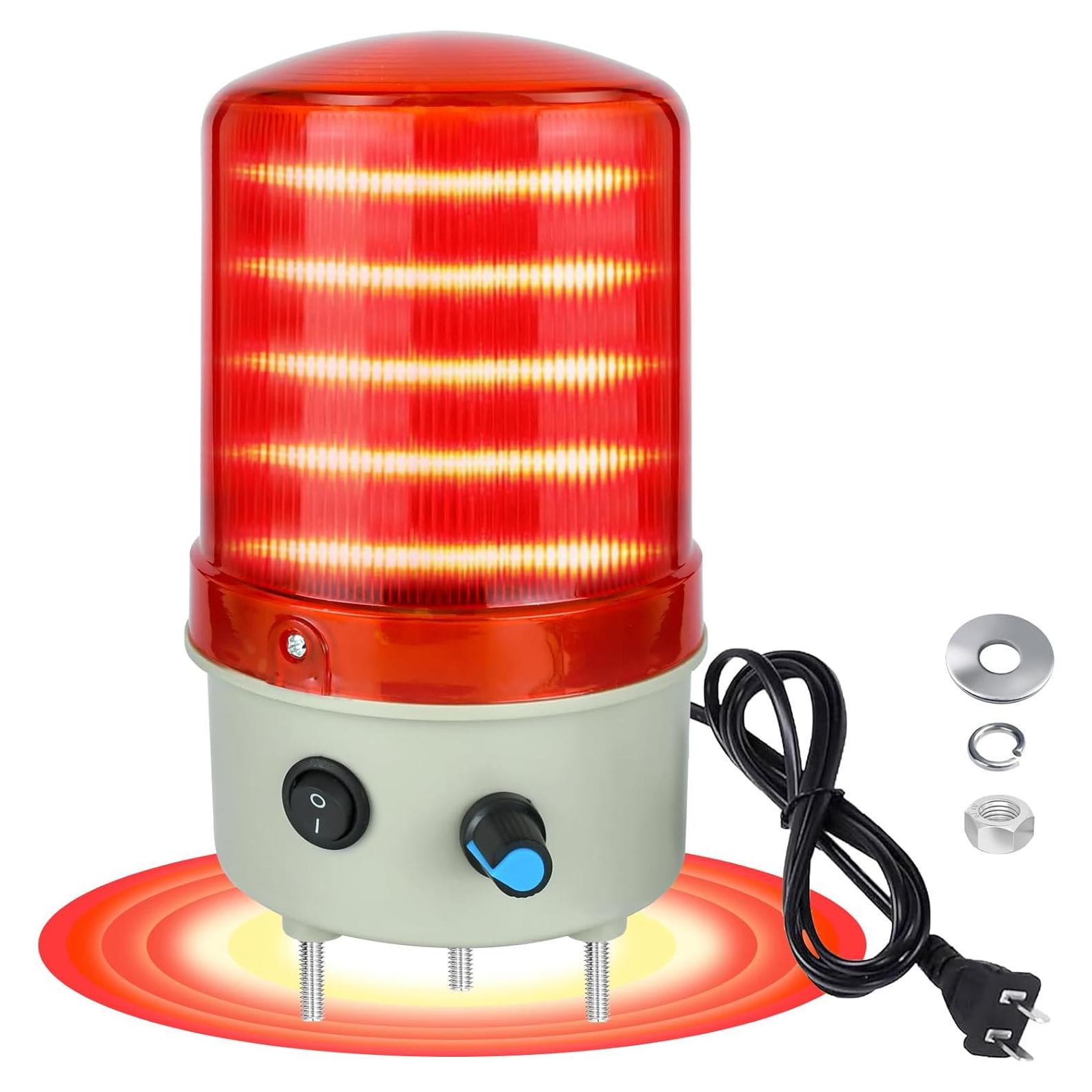 Luz de Advertencia LED Rotativa ZGSZJHF 110V CA Roja 120dB