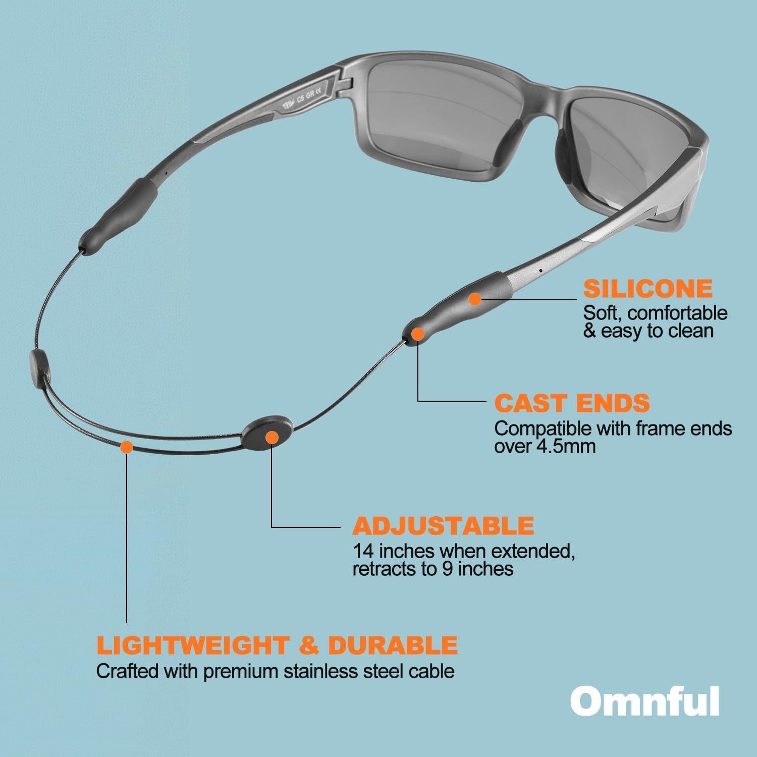 Correa para Gafas Omnful Ajustable 35,56 cm 4 Piezas Negro