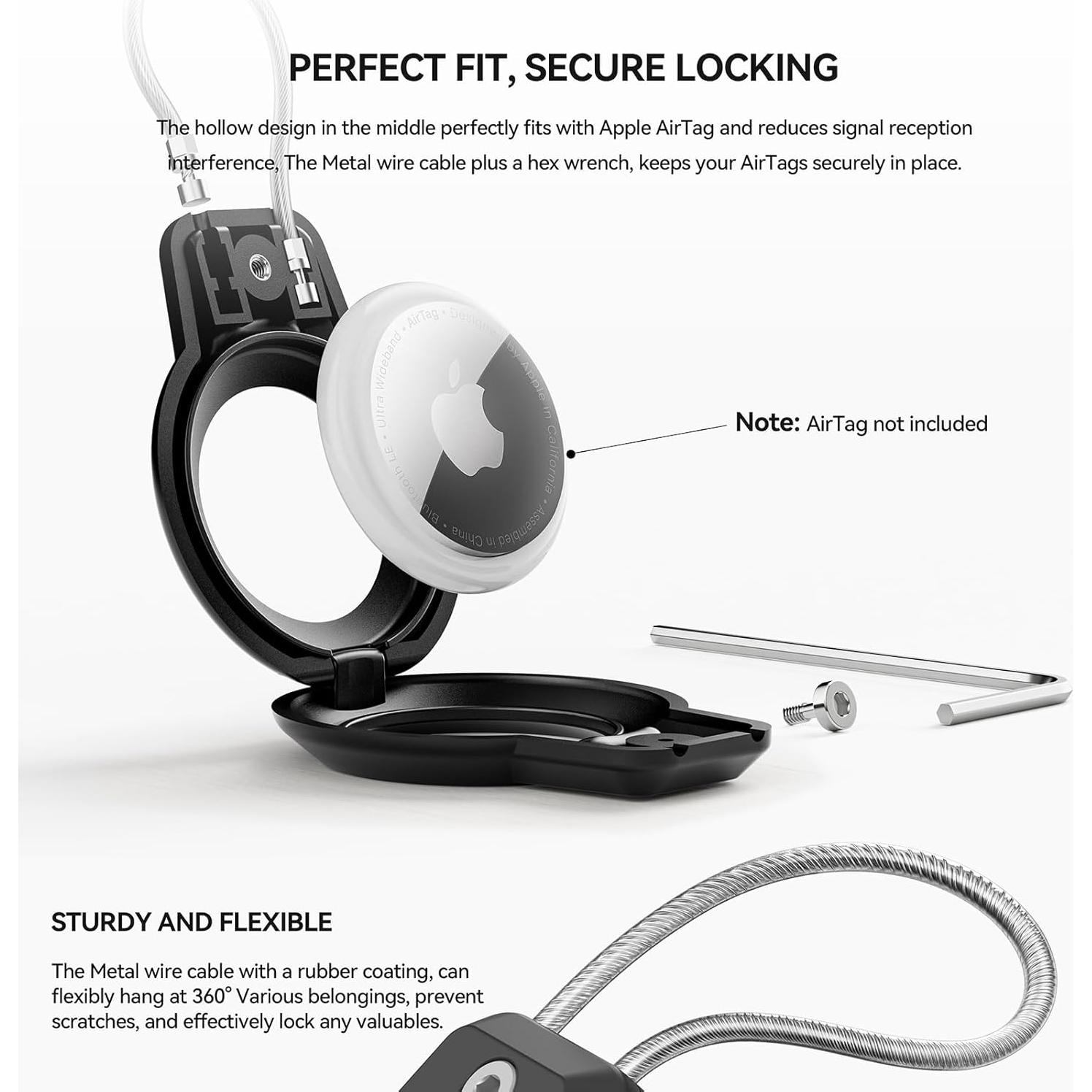 Soporte para AirTag Gitfos 2 Pack Negro Resistente