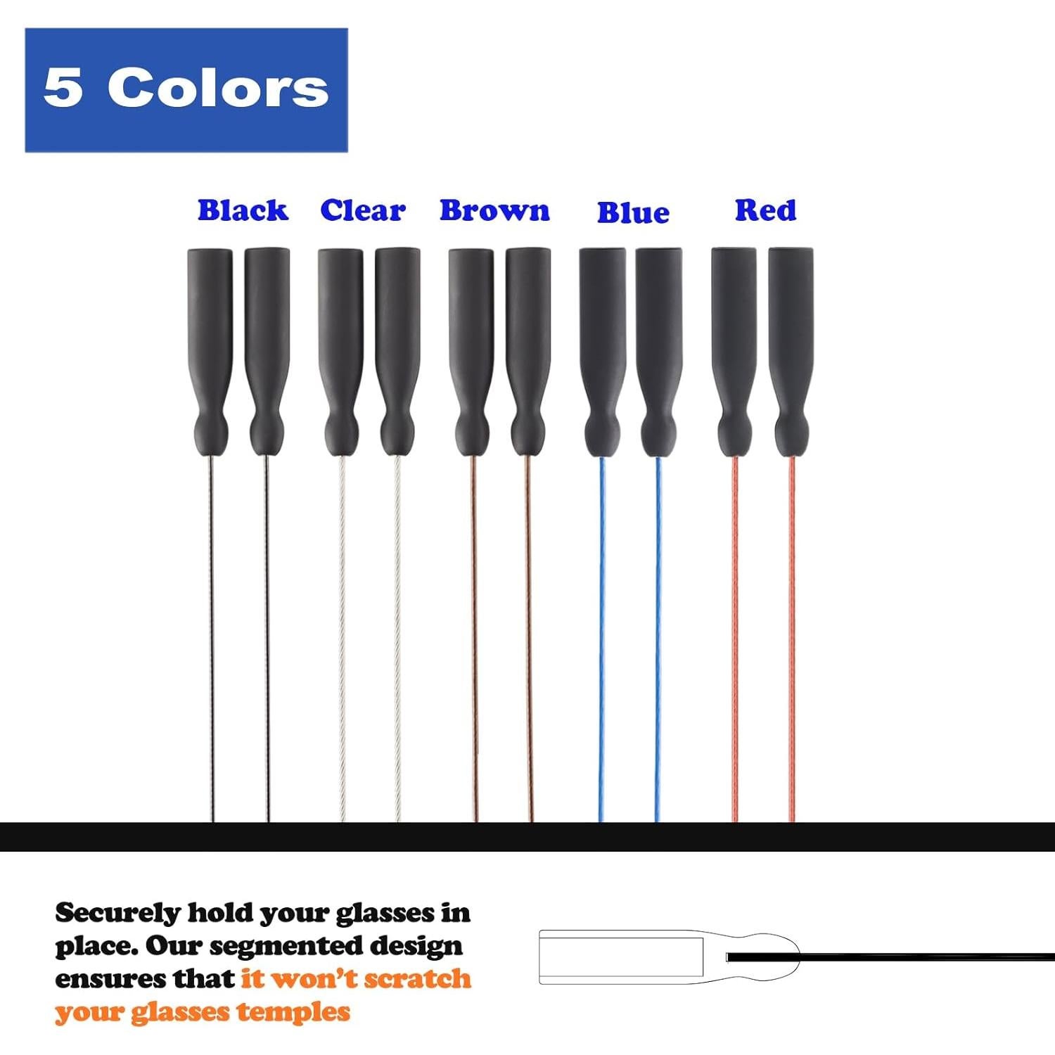 Correa Ajustable para Gafas Omnful 16cm 4pcs Azul