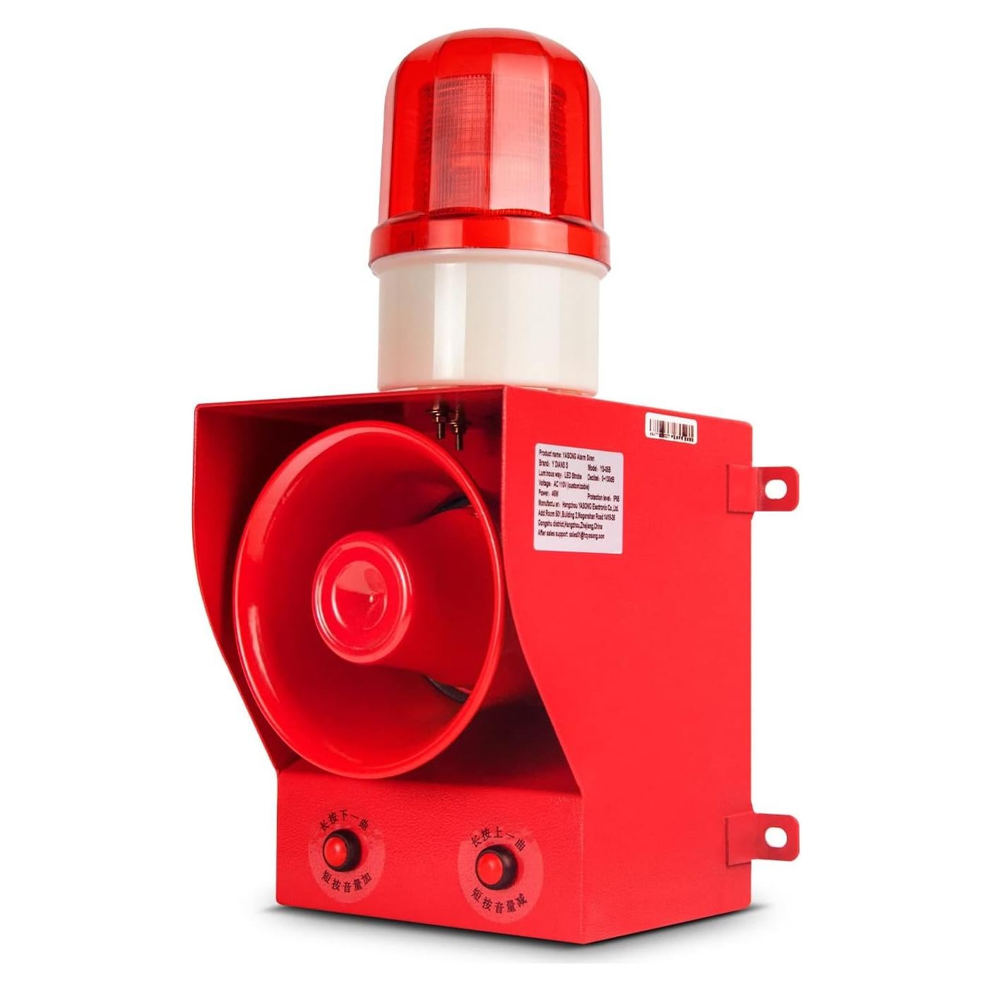 Sirena de Alarma Exterior 130dB 12 Tonos SLA-05B 45W IP65