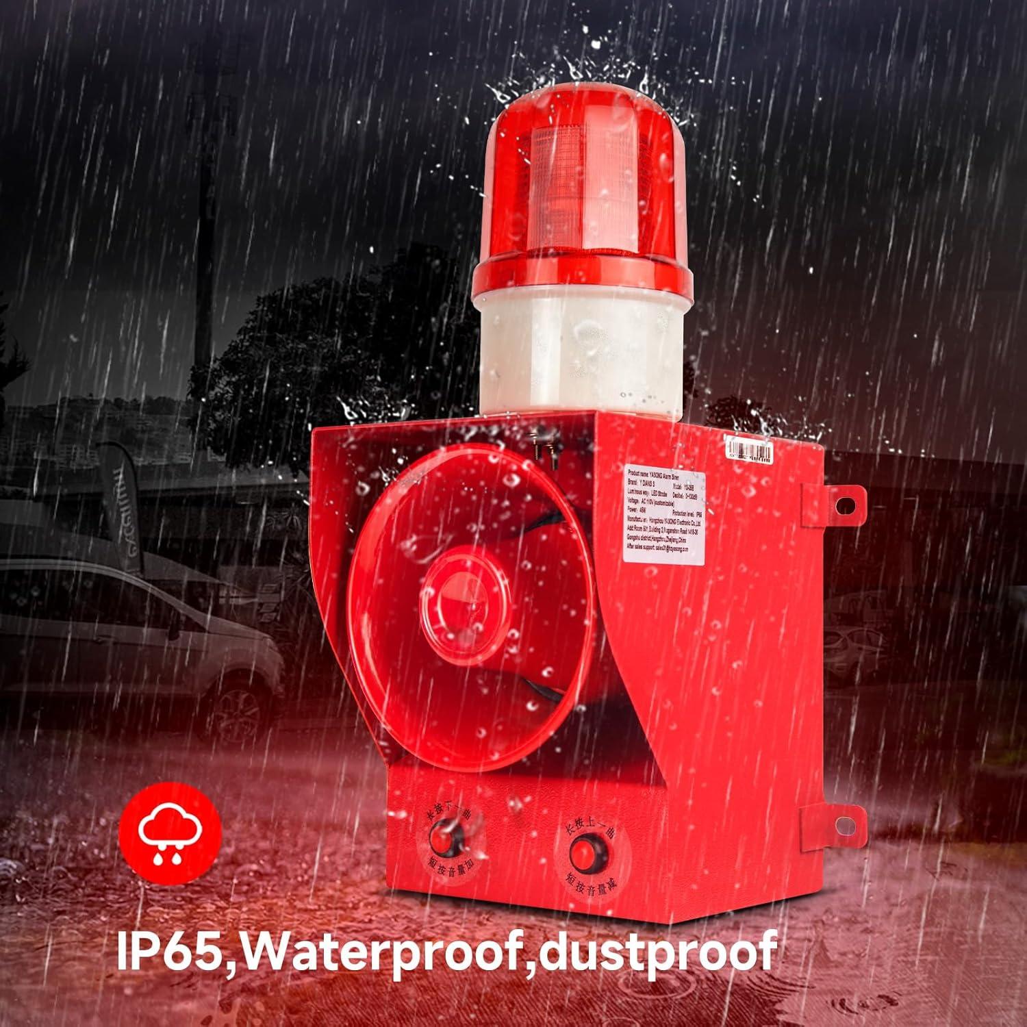 Sirena de Alarma Exterior 130dB 12 Tonos SLA-05B 45W IP65