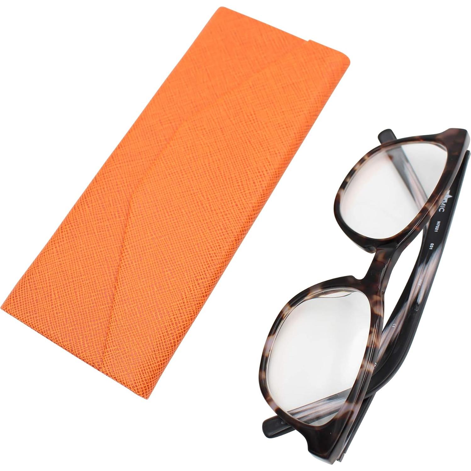 Estuche de Gafas Real Sic Naranja - Duro y Plegable 16x7 cm