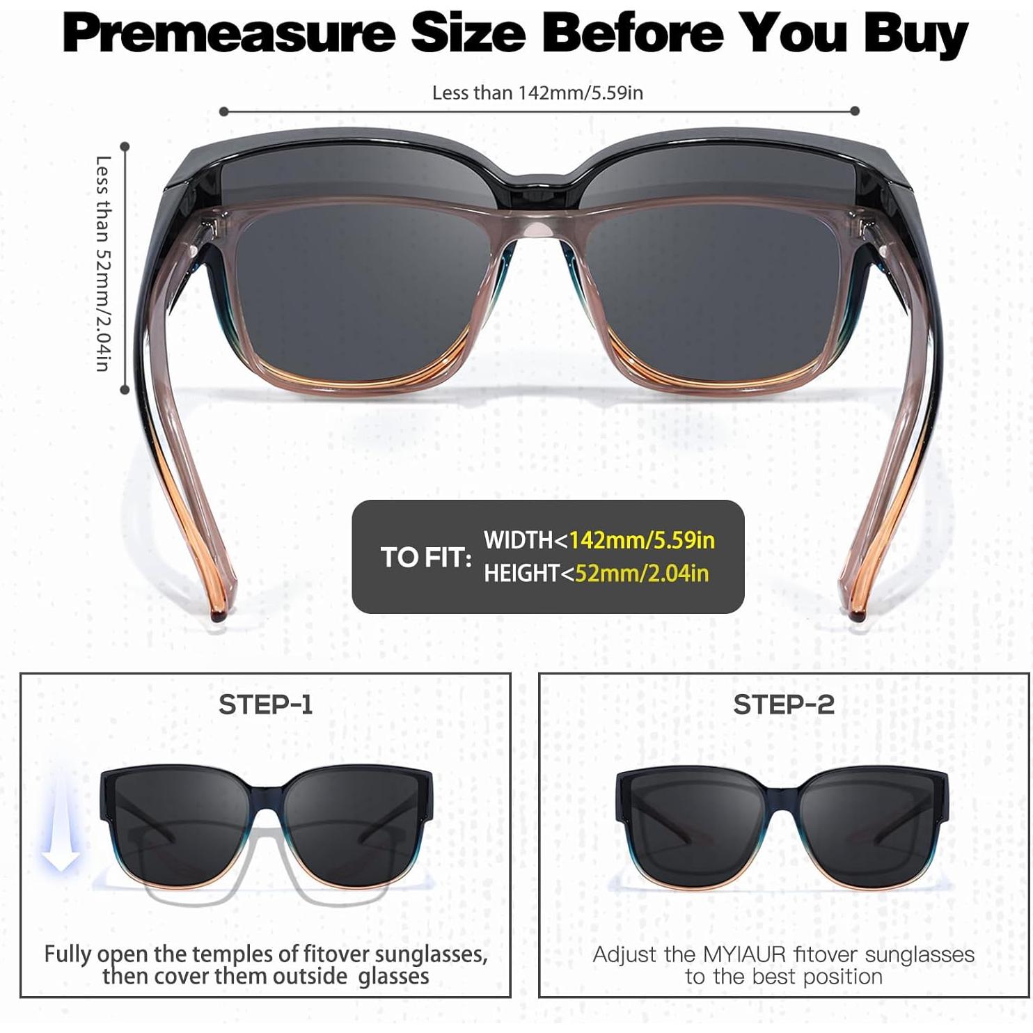 Gafas de sol polarizadas Myiaur para usar sobre gafas UV400