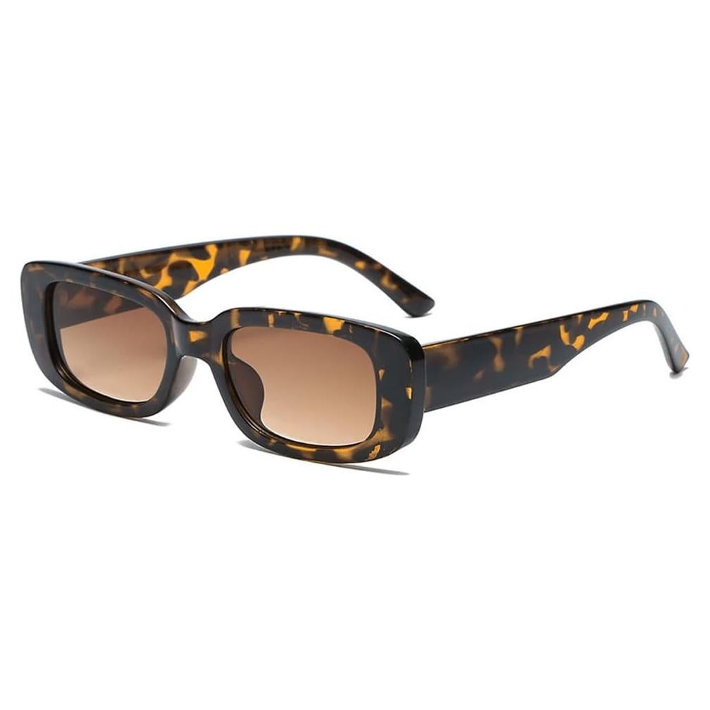 Gafas de sol UV400 unisex marco cuadrado ámbar