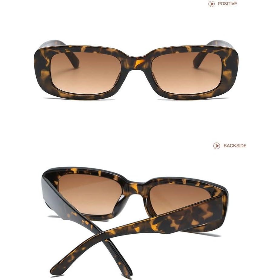 Gafas de sol UV400 unisex marco cuadrado ámbar