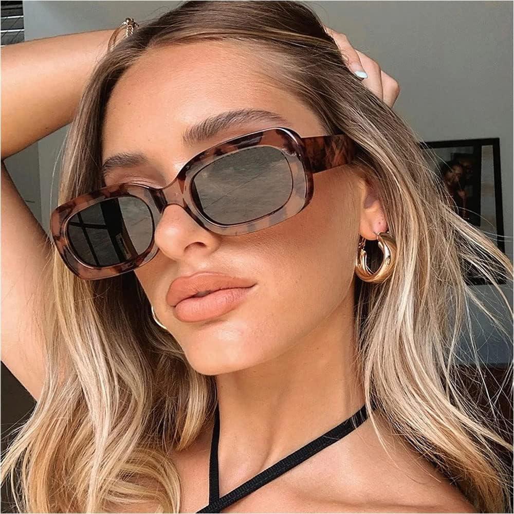 Gafas de sol UV400 unisex marco cuadrado ámbar