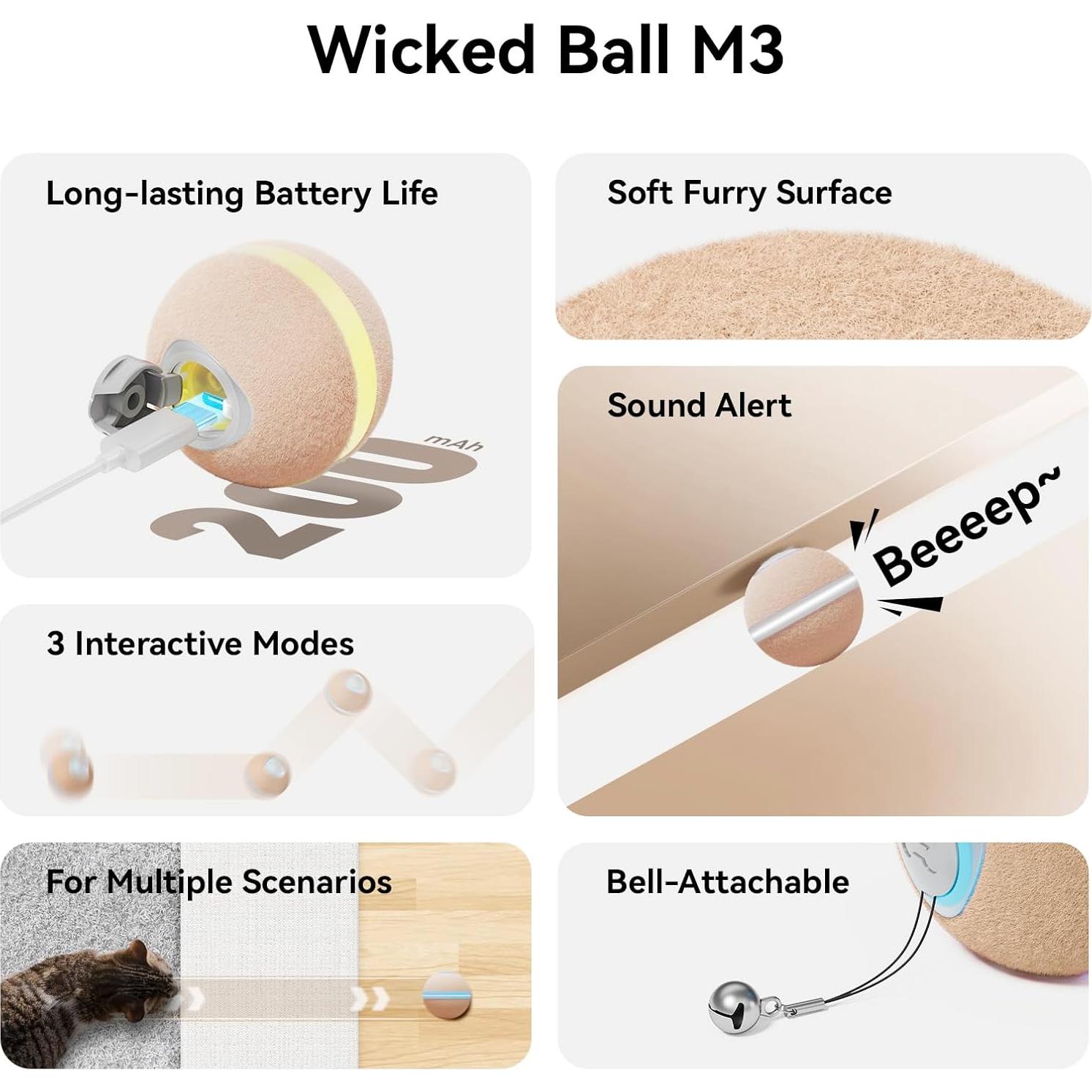 Juguete Interactivo para Gatos Cheerble M3 con Luz y Modos