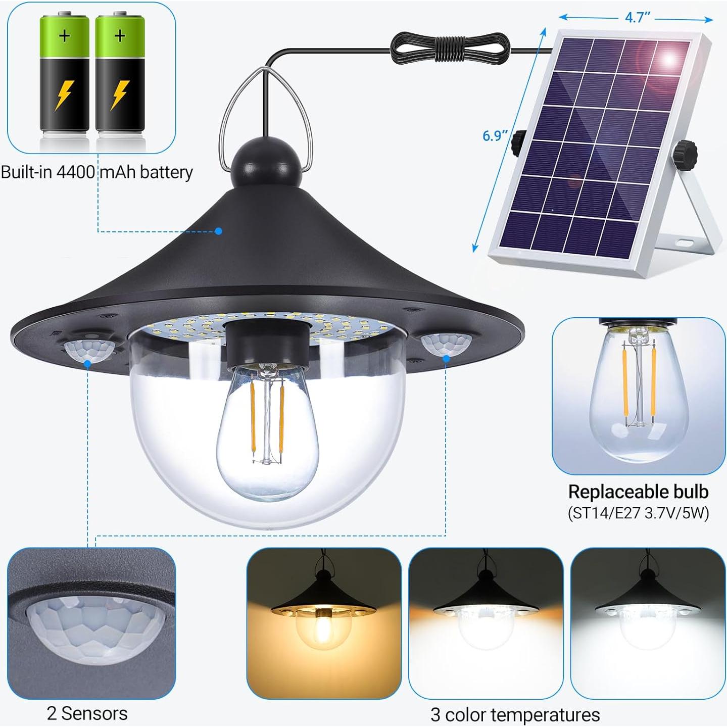 Luz Solar Ropelux 3000LM con Control Remoto y 5 Modos