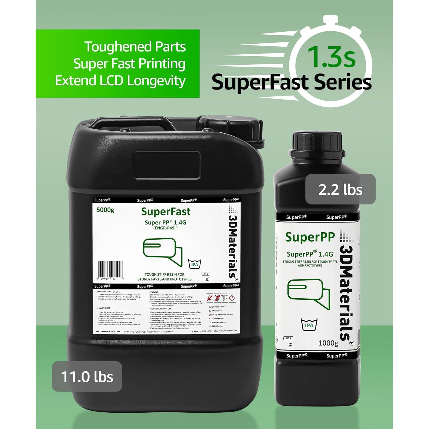 Resina SuperPP 3D 1000g Transparente 50um Rápida 3DMaterials