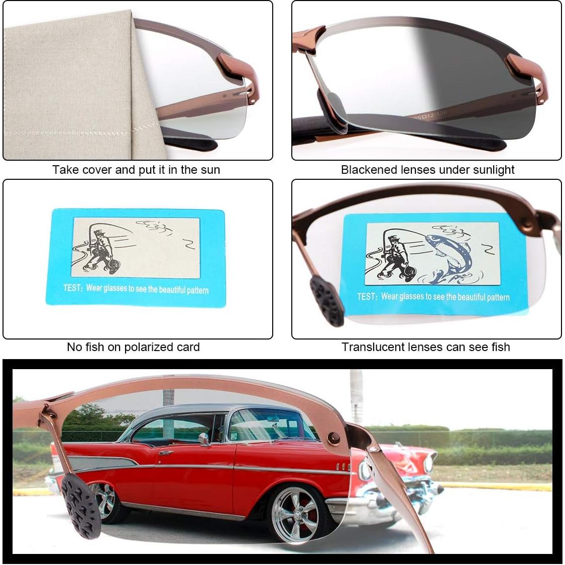 Gafas de sol YIMI fotocromáticas polarizadas UV400 para hombres