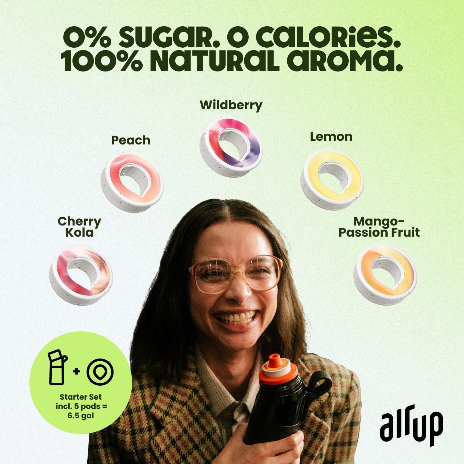 Botella de Agua Air Up Twist Verde Vibrante 600ml + Pods Sabor