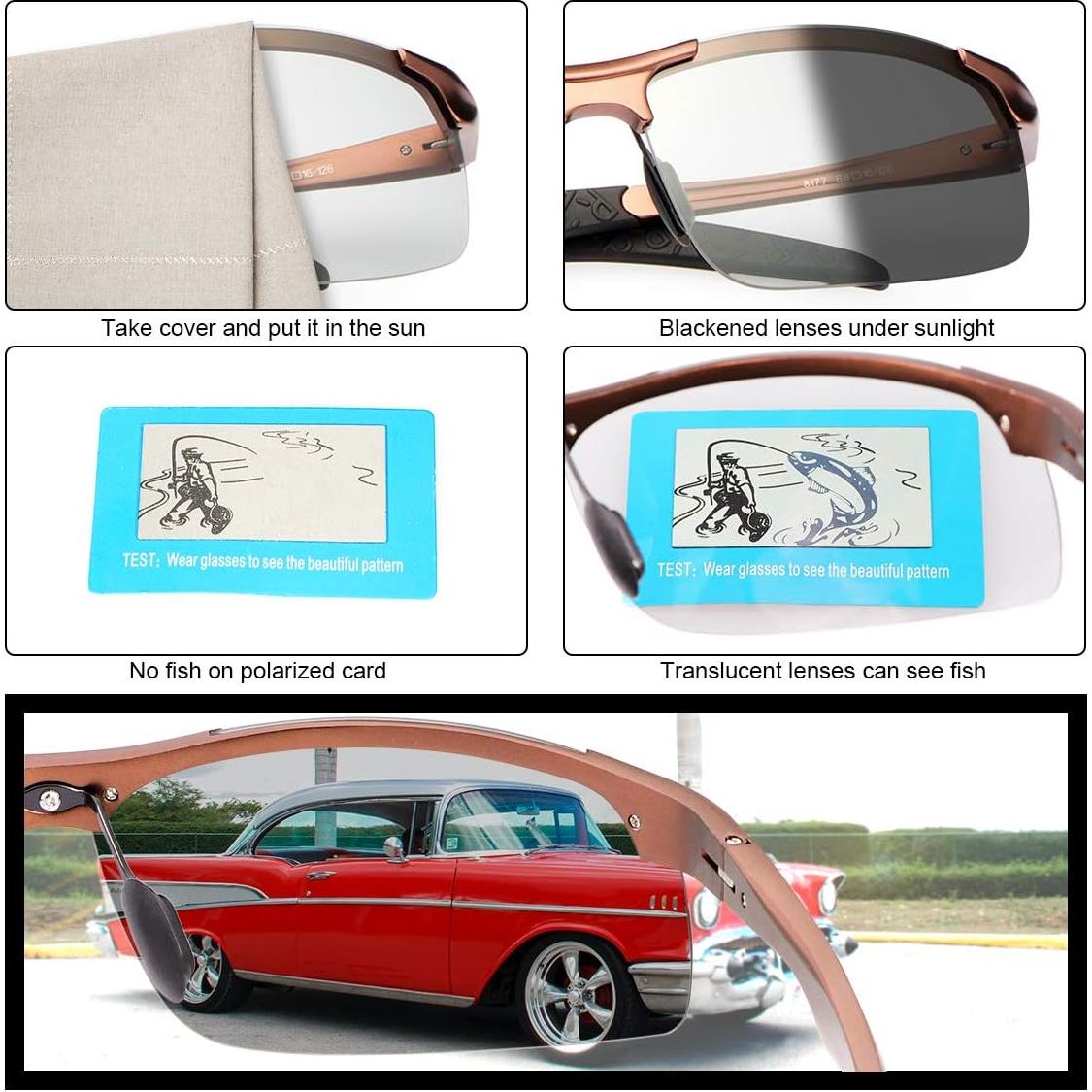 Gafas de sol YIMI fotocromáticas polarizadas UV400 para hombres