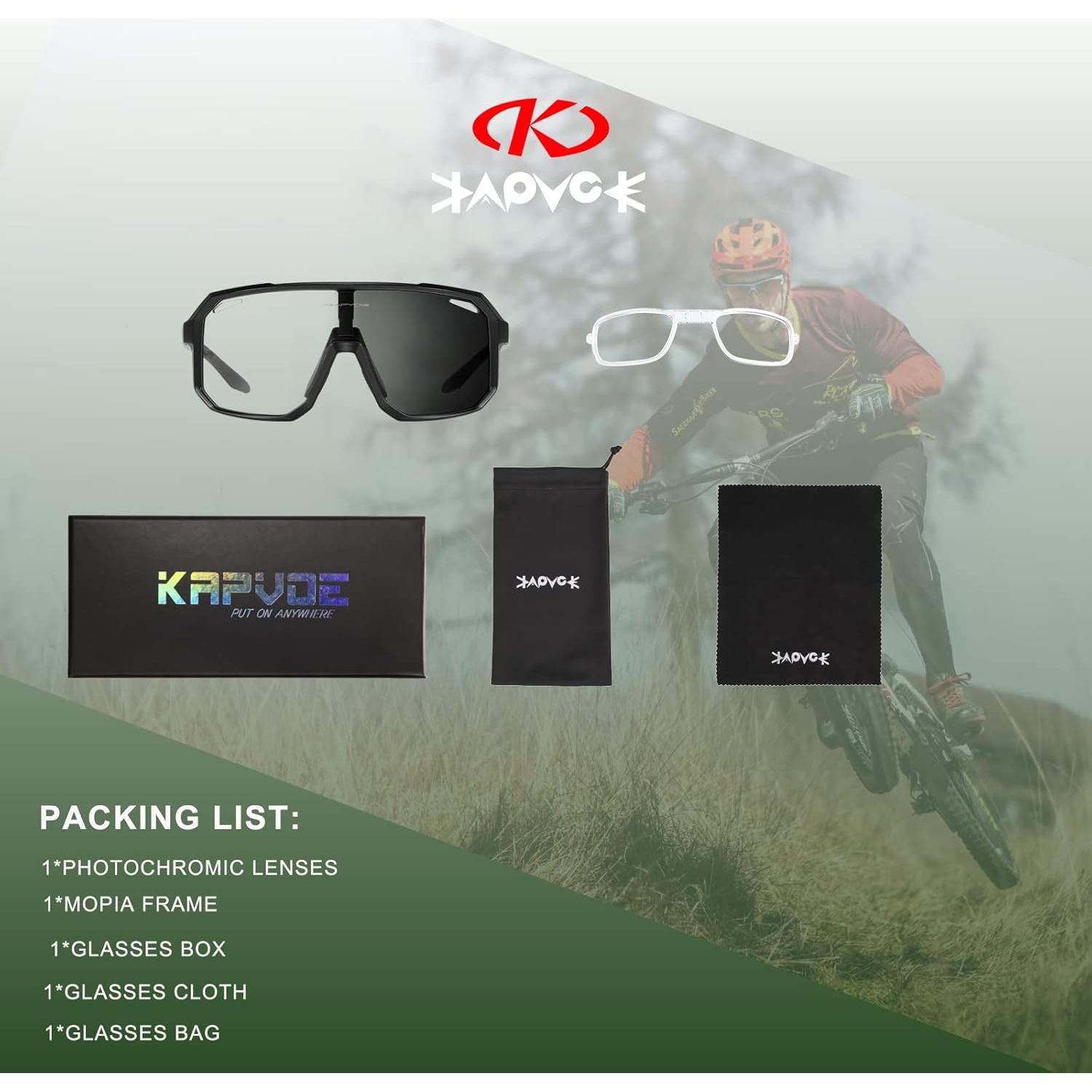 Gafas de Ciclismo KAPVOE Fotoquímicas Antivaho K62